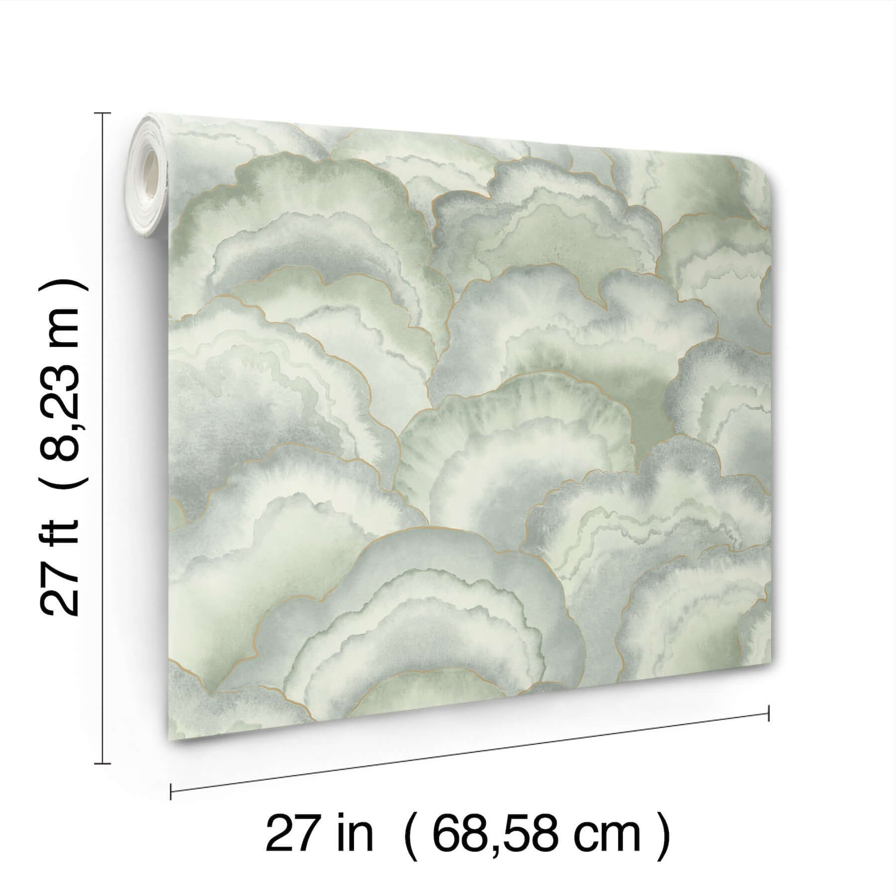 abalone-fans-wallpaper-seaglass-york-wallcoverings-nt6181 - York Wallcoverings Wallpaper