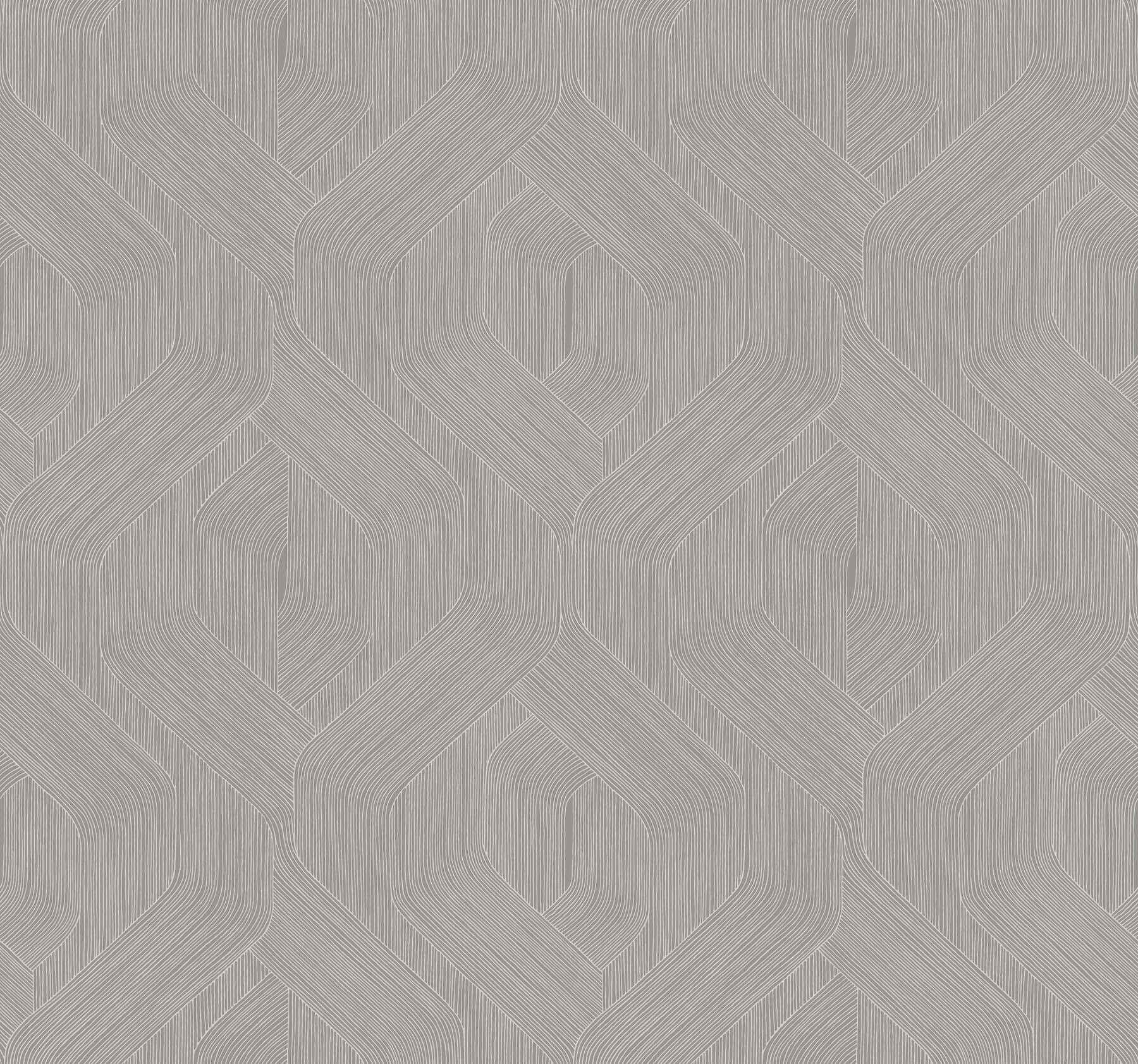 Fine Line Grey Geometric Wallpaper - York Wallcoverings - NT6191