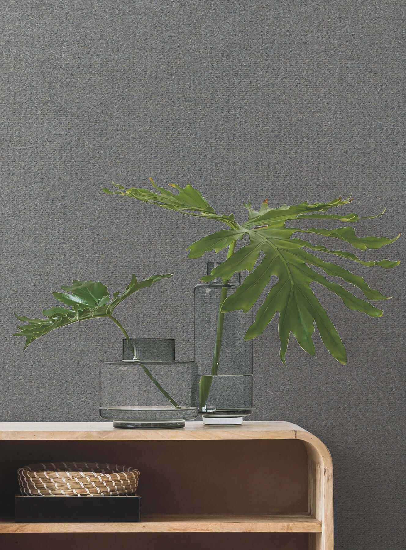 Paper Charcoal Yarn Wallpaper - York Wallcoverings - MF4705MH - York Wallcoverings Wallpaper