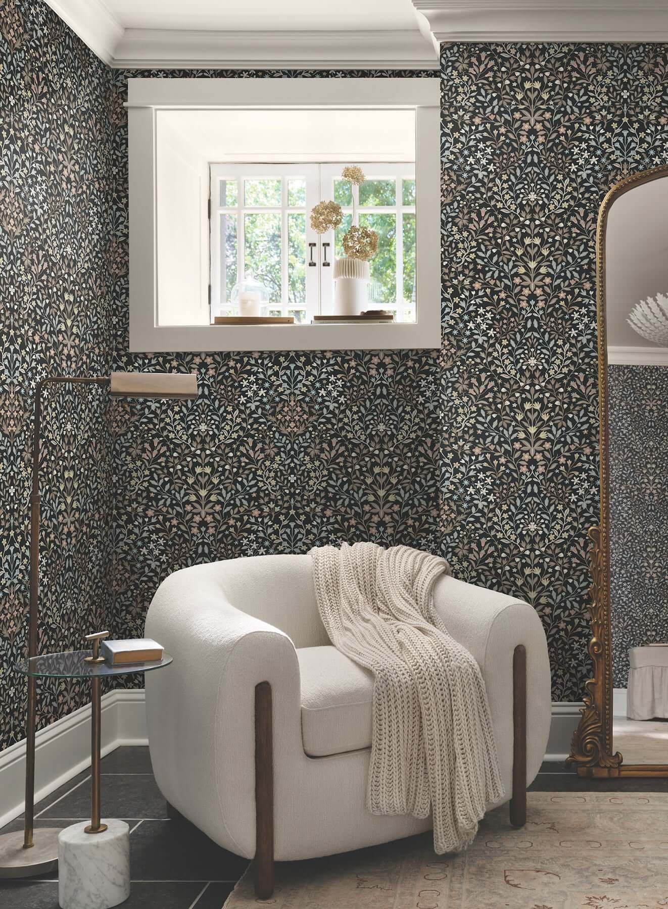 garden-black-neutral-terrace-wallpaper-york-wallcoverings-mf4725 - York Wallpaper Wallpaper