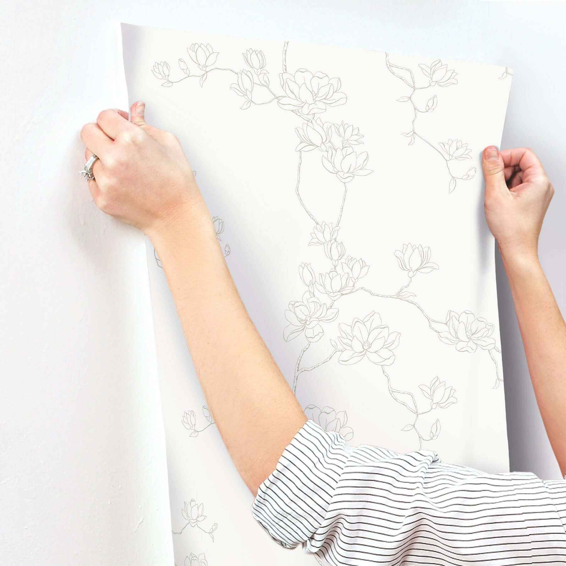 Magnolia Beige Branches Wallpaper - York Wallcoverings - MF4732 - York Wallcoverings Wallpaper