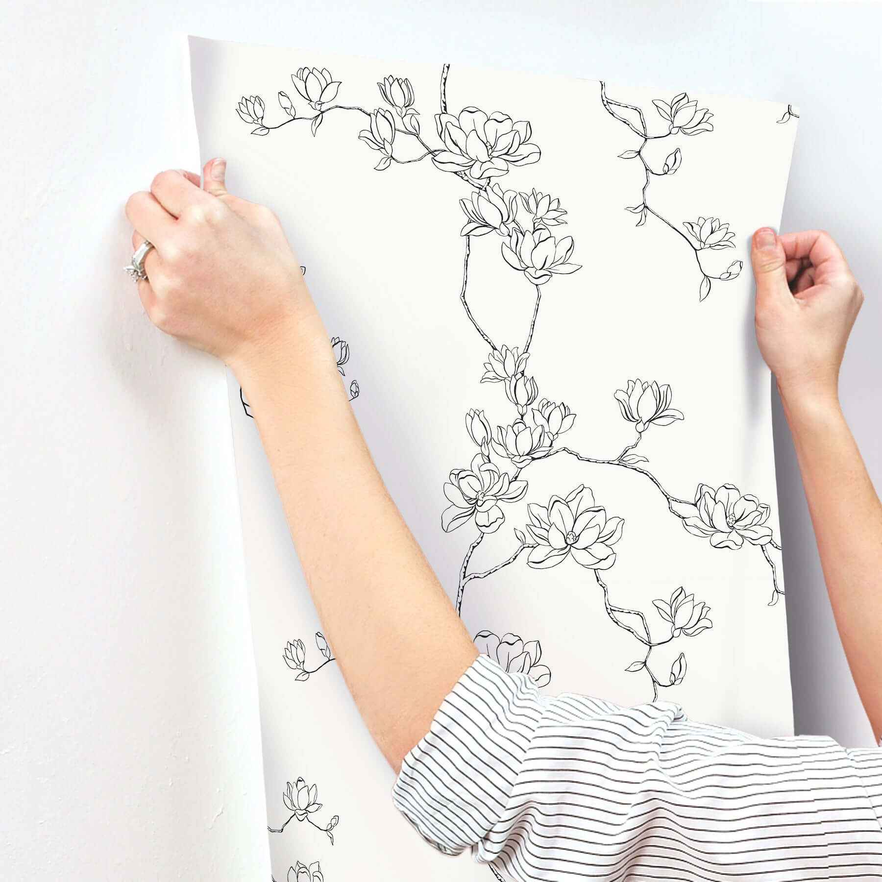 Magnolia Black Branches Wallpaper - York Wallcoverings - MF4731 - York Wallcoverings Wallpaper