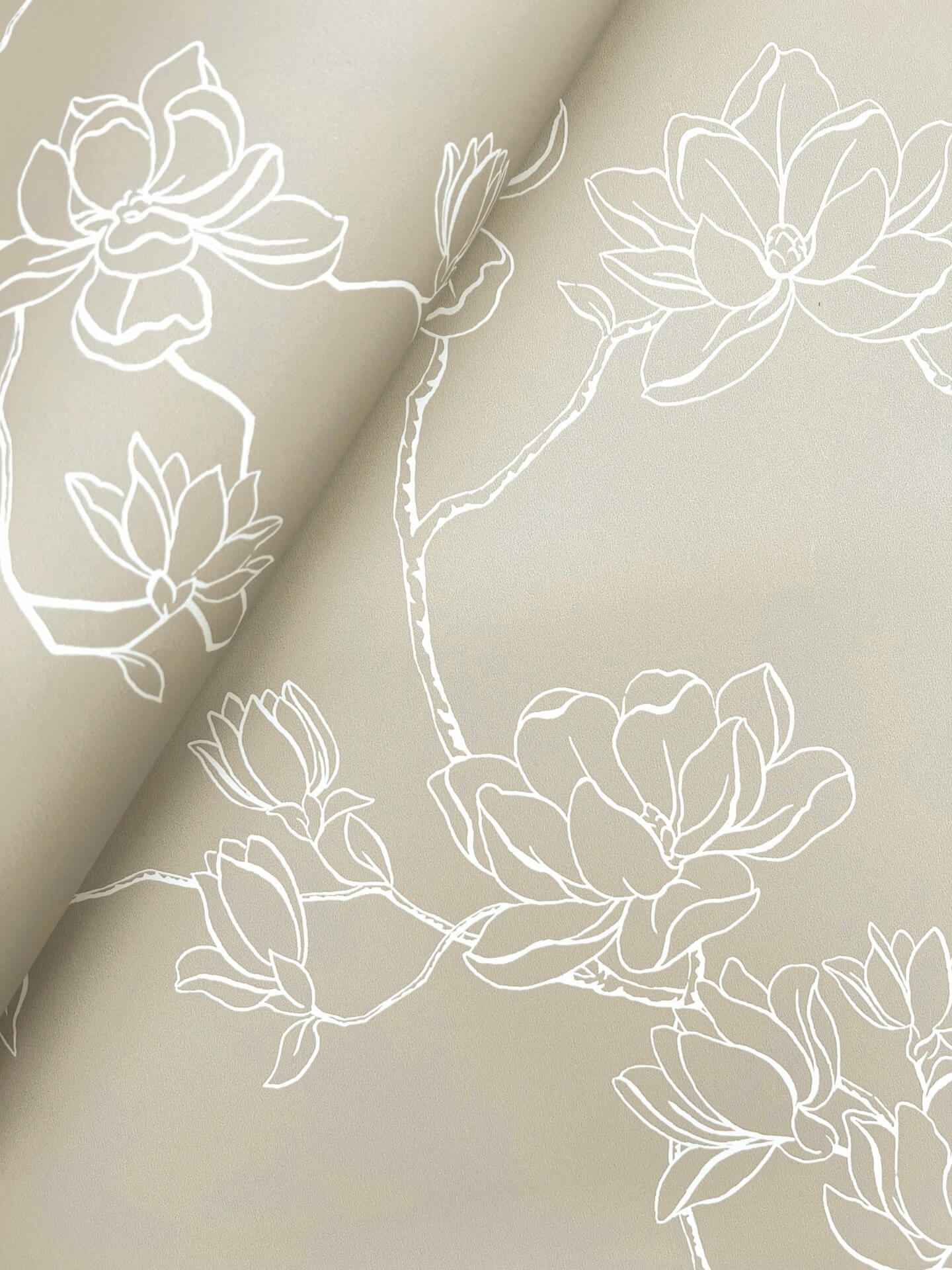 Magnolia Taupe Branches Wallpaper - York Wallcoverings - MF4736 - York Wallcoverings Wallpaper
