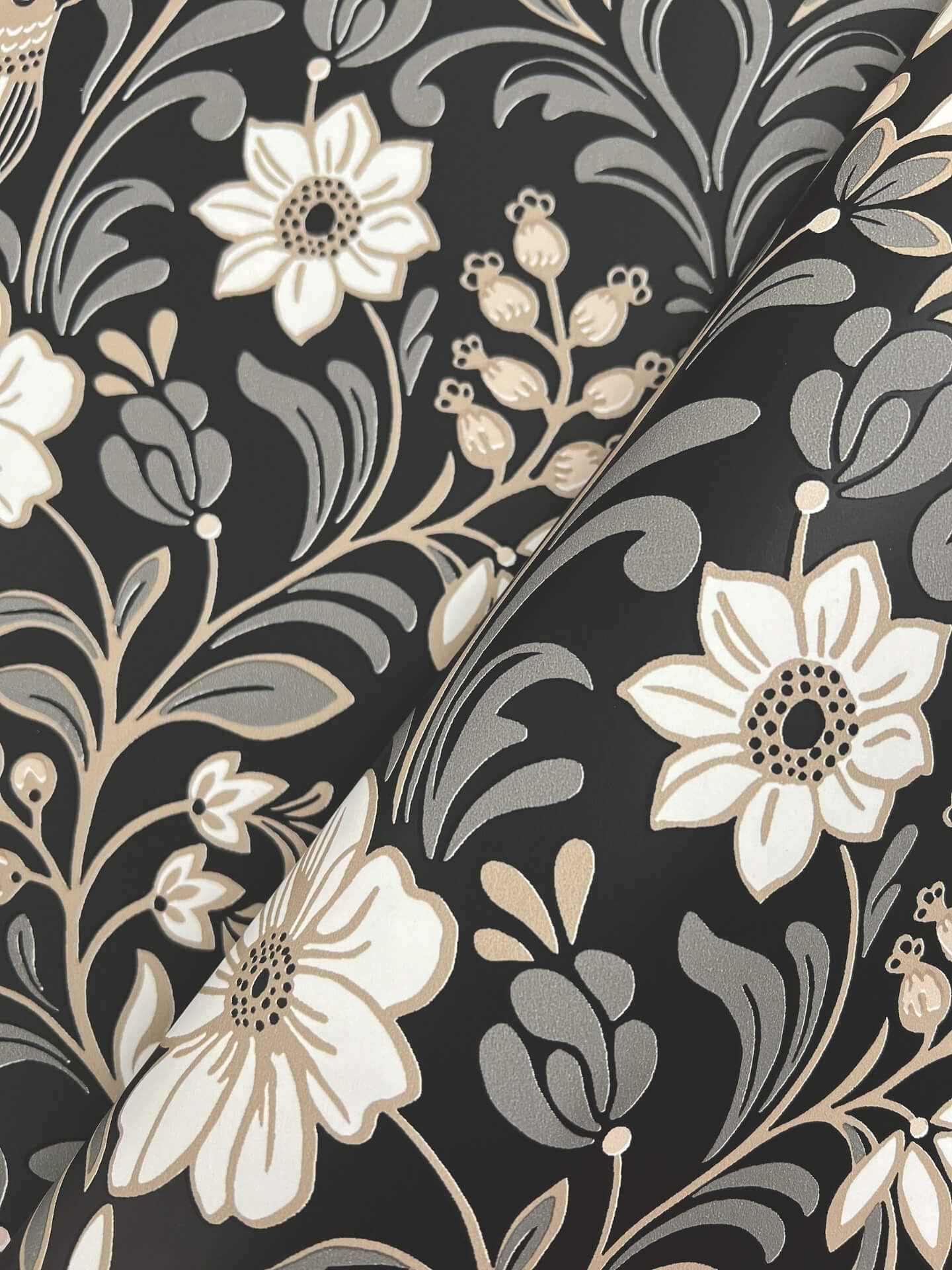 Colette Black Wallpaper - York Wallcoverings - MF4742 - York Wallcoverings Wallpaper