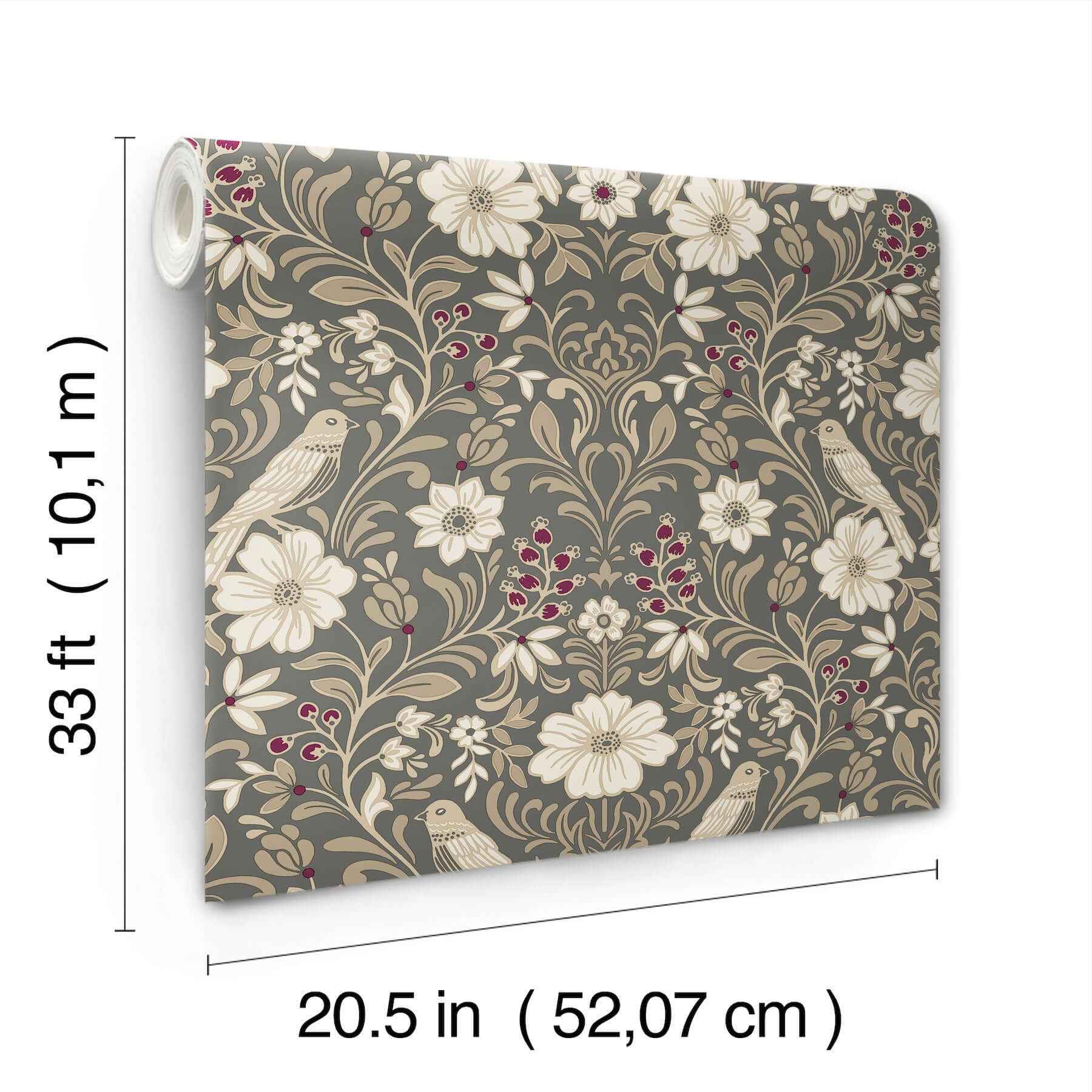 Colette Charcoal Wallpaper - York Wallcoverings - MF4743 - York Wallcoverings Wallpaper