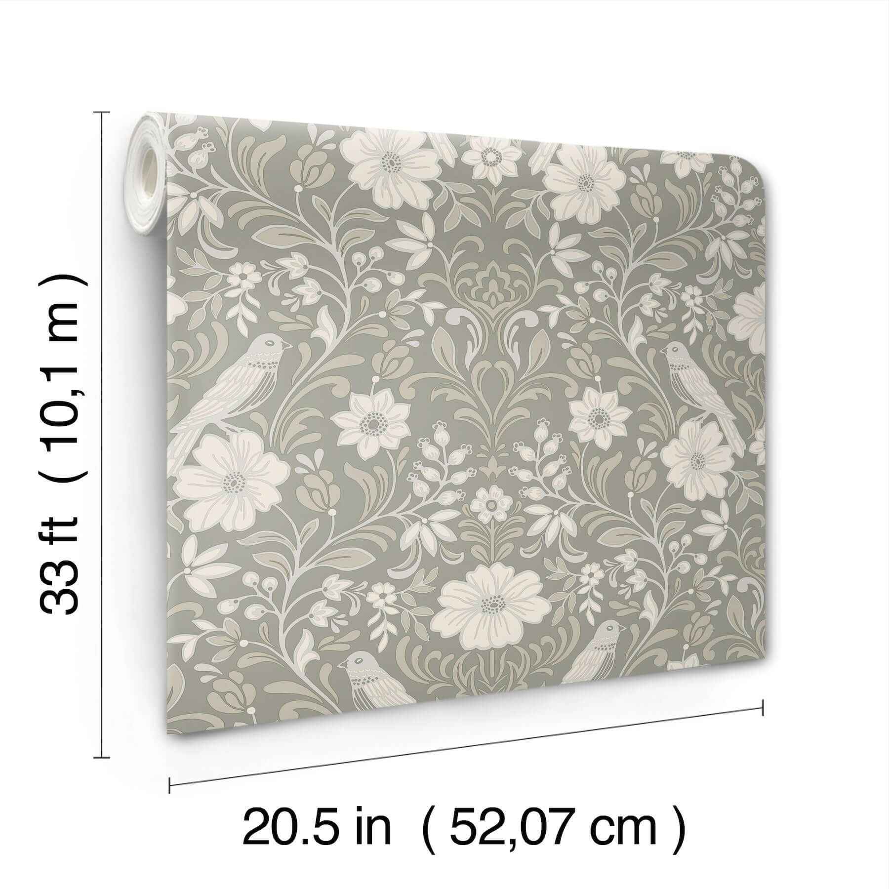 Colette Grey Wallpaper - York Wallcoverings - MF4746 - York Wallcoverings Wallpaper