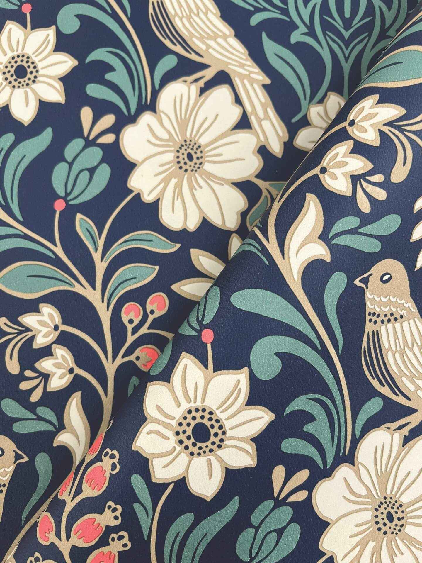 Colette Navy Wallpaper - York Wallcoverings - MF4745 - York Wallcoverings Wallpaper