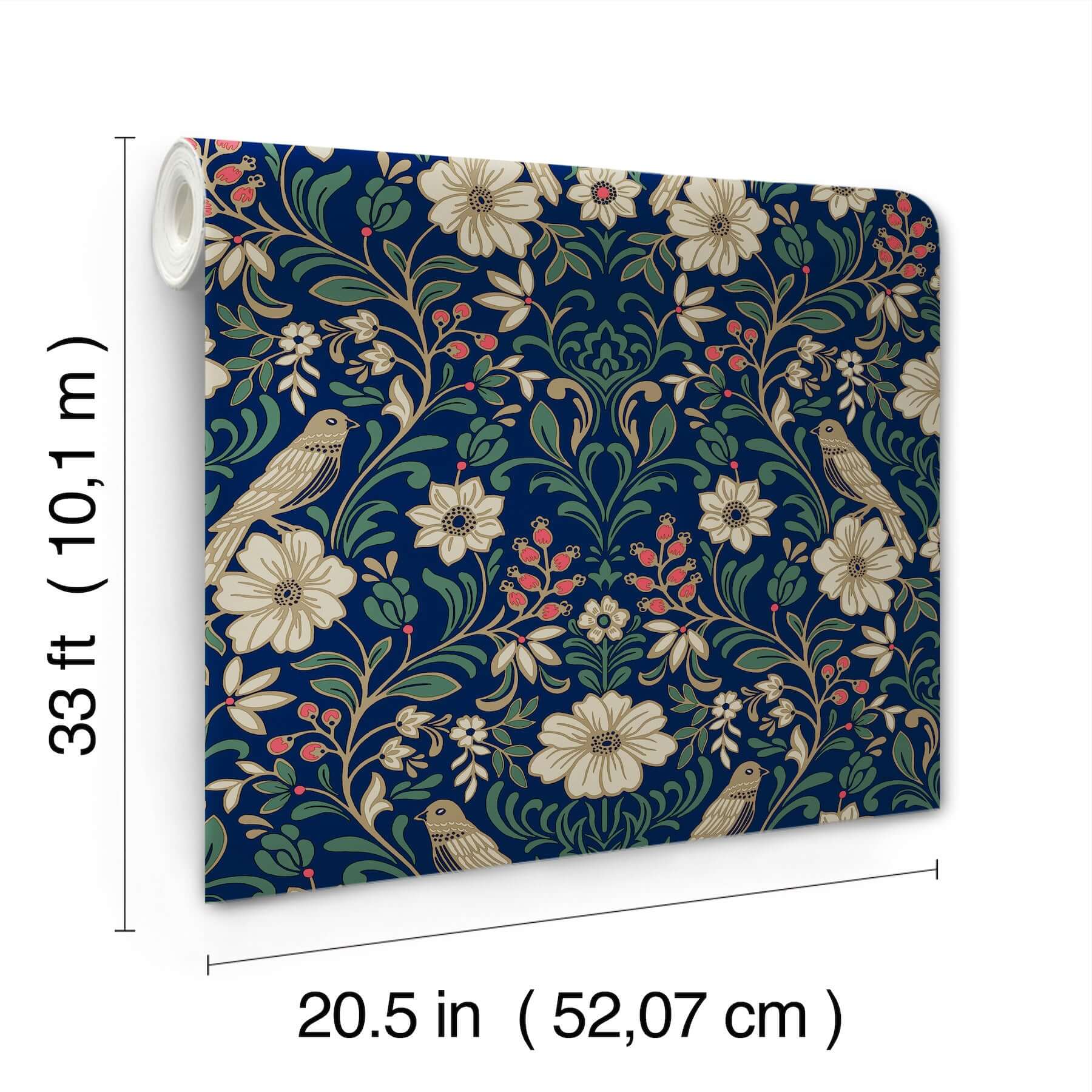 colette-navy-wallpaper-york-wallcoverings-mf4745 - York Wallcoverings Wallpaper