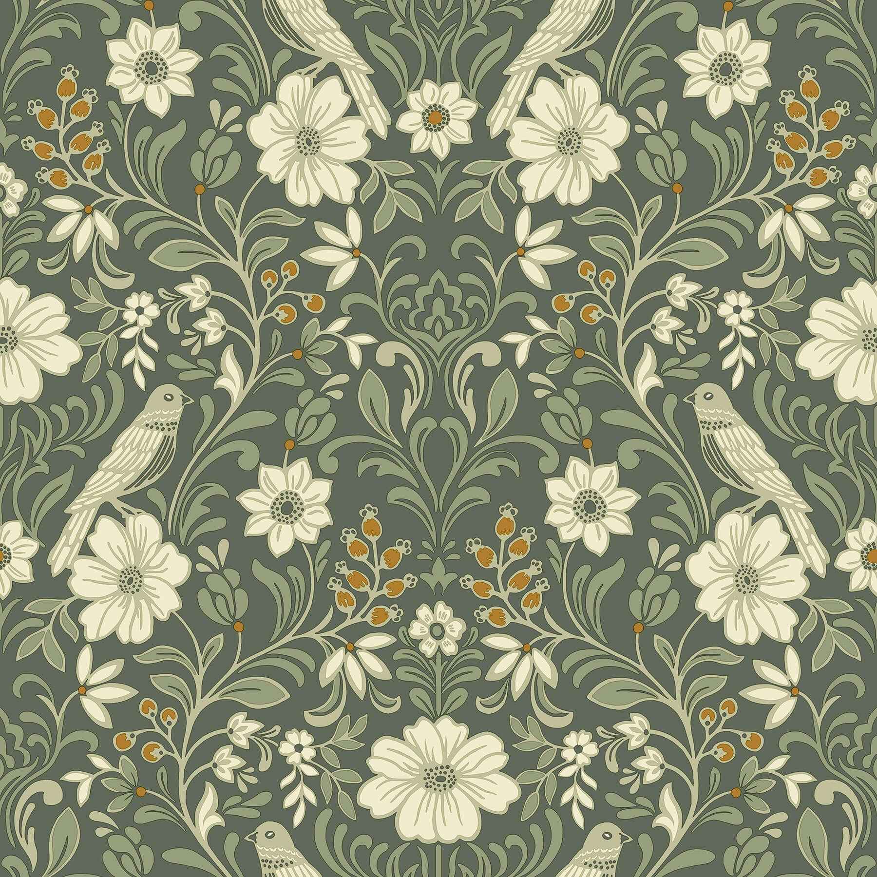 Colette Olive Wallpaper - York Wallcoverings - MF4741 - York Wallcoverings Wallpaper