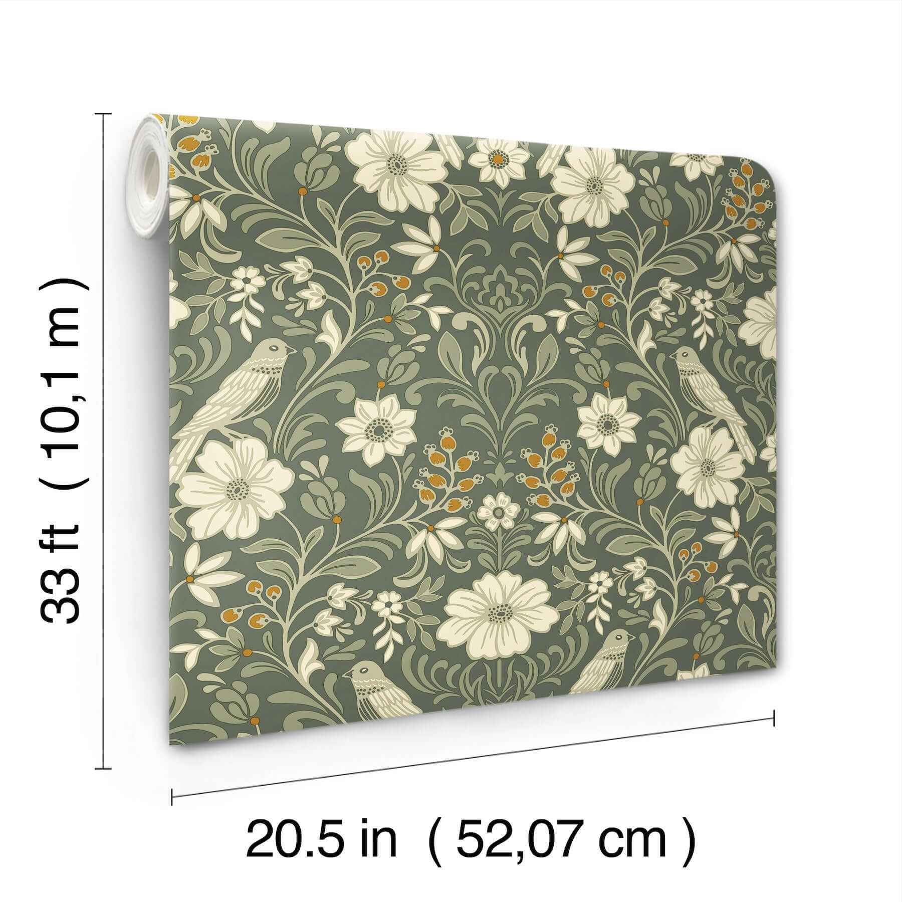 Colette Olive Wallpaper - York Wallcoverings - MF4741 - York Wallcoverings Wallpaper