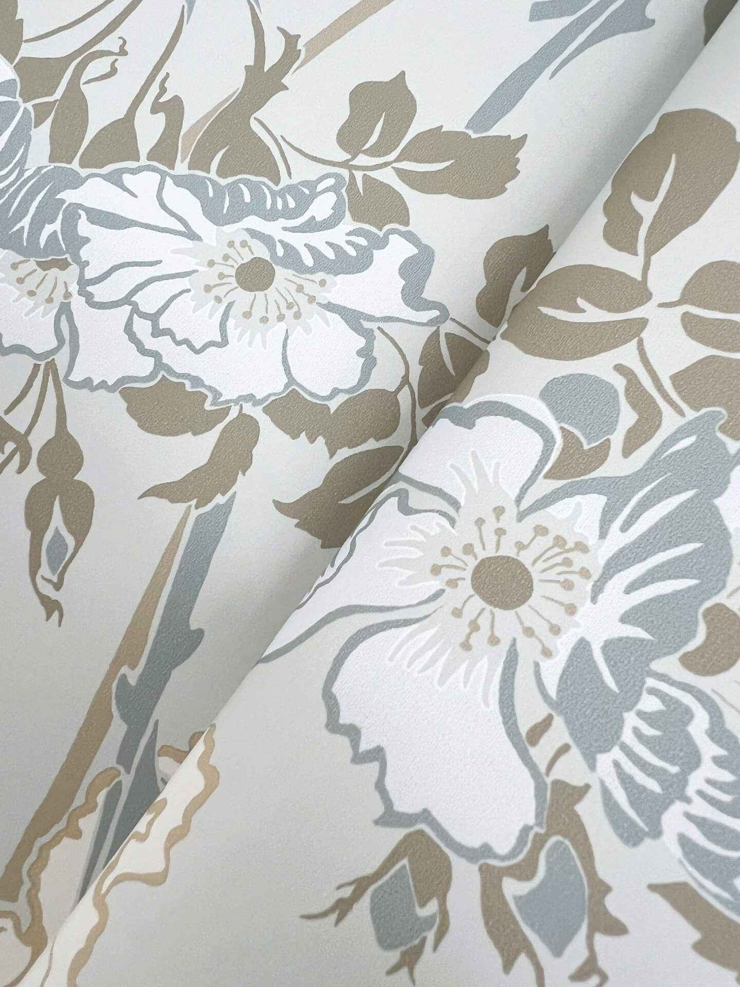 Gwendolyn Blue & Suede Wallpaper - York Wallcoverings - MF4755 - York Wallcoverings Wallpaper