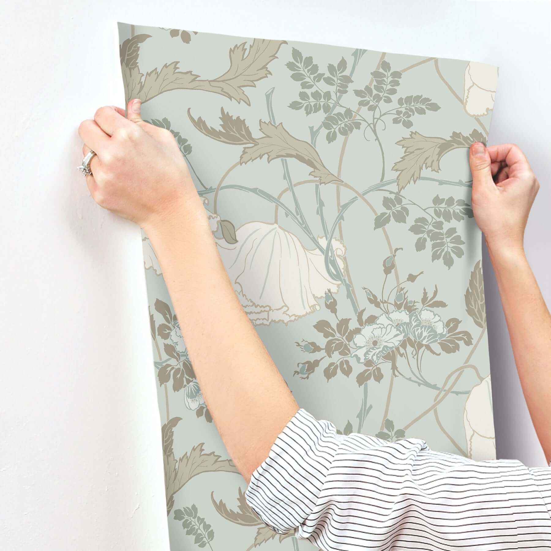 Gwendolyn Blue & Suede Wallpaper - York Wallcoverings - MF4755 - York Wallcoverings Wallpaper