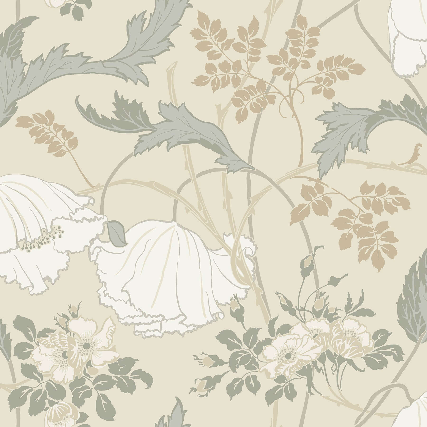 gwendolyn-ivory-grey-wallpaper-york-wallcoverings-mf4753 - York Wallpaper Wallpaper