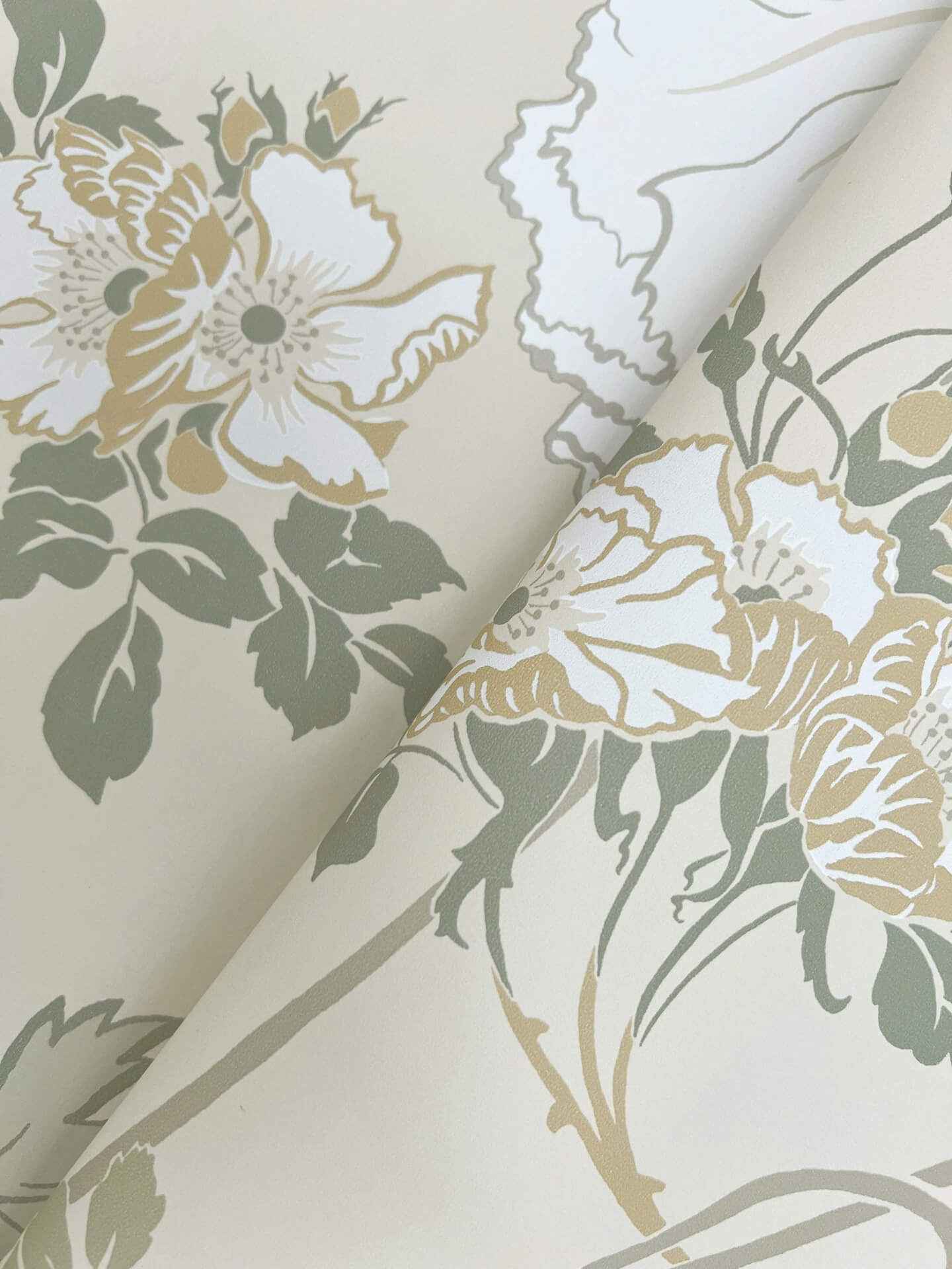 Gwendolyn Linen & Sage Wallpaper - York Wallcoverings - MF4754 - York Wallcoverings Wallpaper