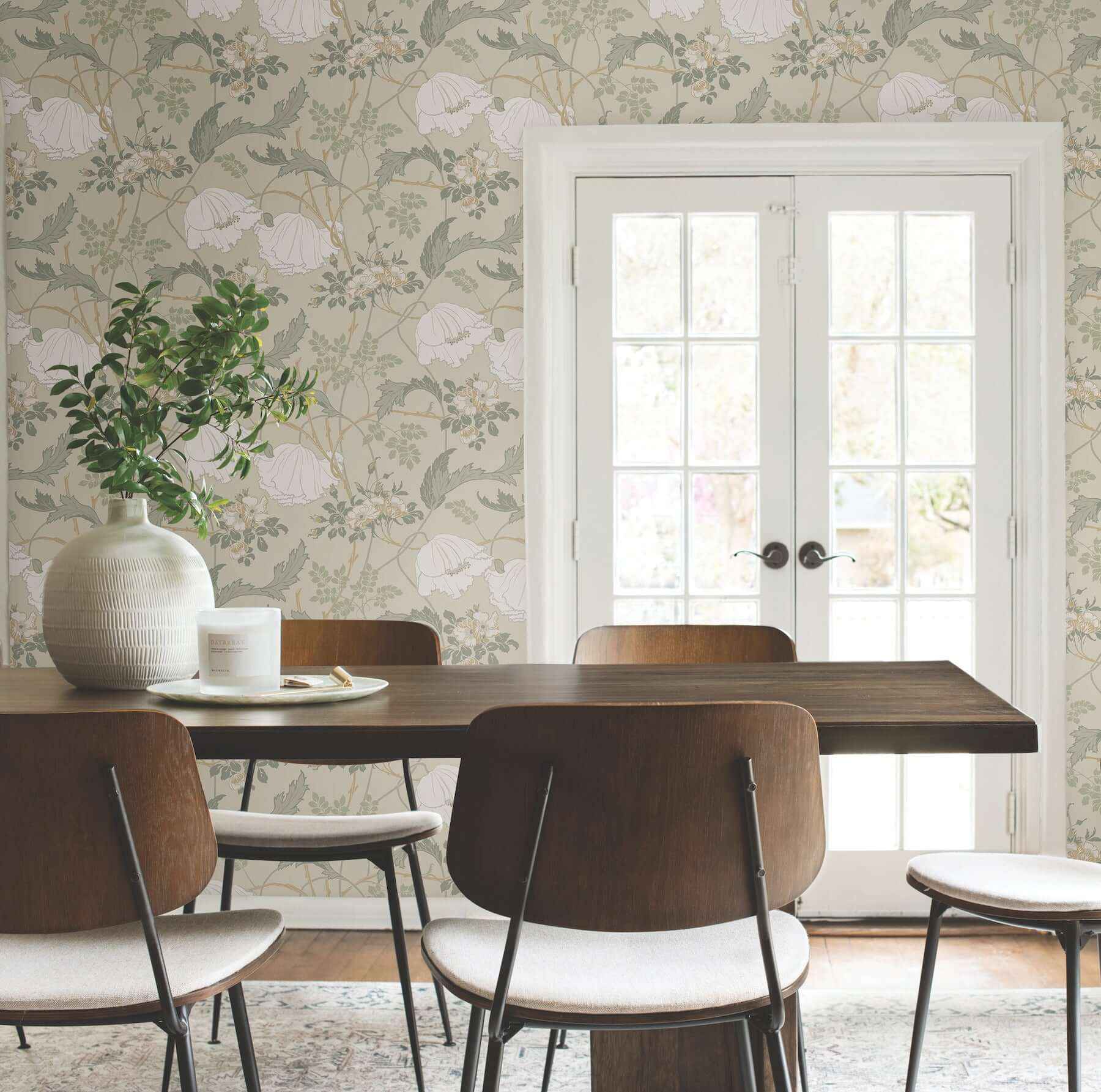 Gwendolyn Linen & Sage Wallpaper - York Wallcoverings - MF4754 - York Wallcoverings Wallpaper