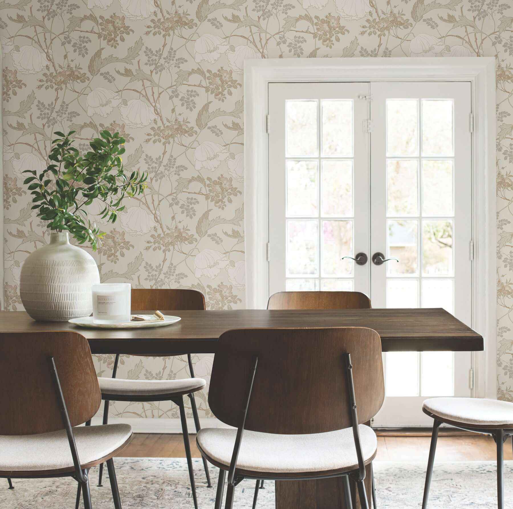 Gwendolyn Neutral & Coral Wallpaper - York Wallcoverings - MF4752 - York Wallcoverings Wallpaper