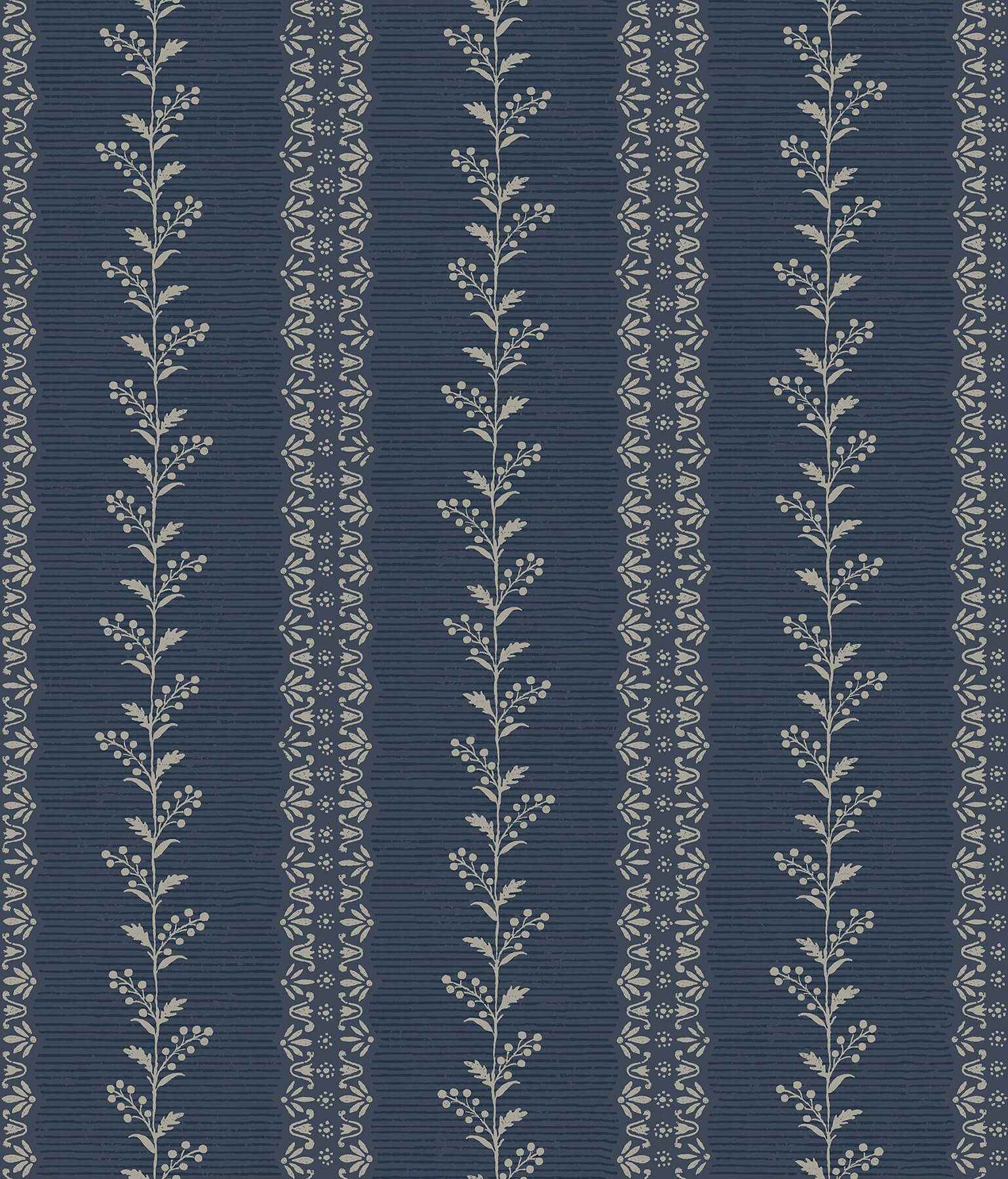 Everleigh Navy Wallpaper - York Wallcoverings - MF4766 - York Wallcoverings Wallpaper