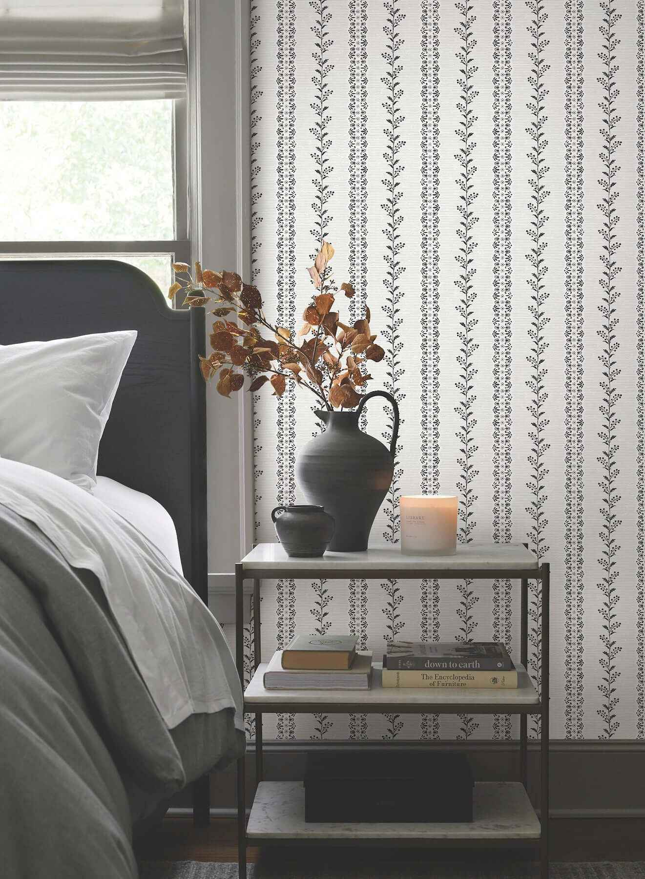 Everleigh White & Black Wallpaper - York Wallcoverings - MF4761 - York Wallcoverings Wallpaper