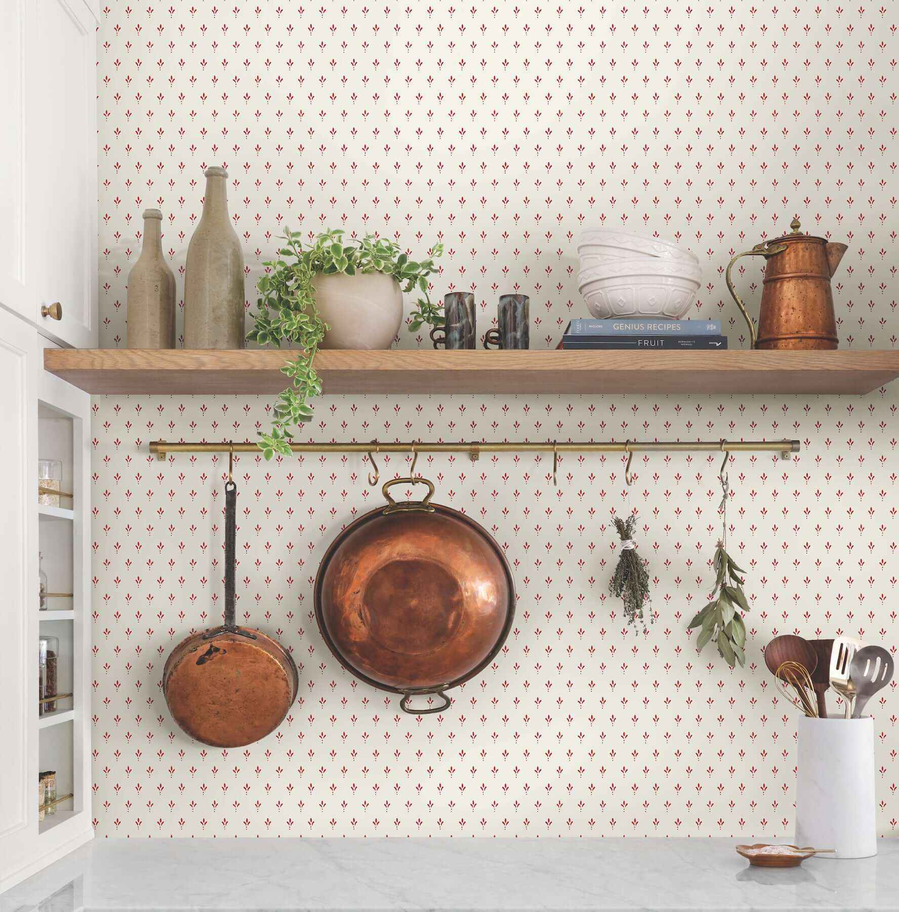 Charm Red Wallpaper - York Wallcoverings - MF4771 - York Wallcoverings Wallpaper