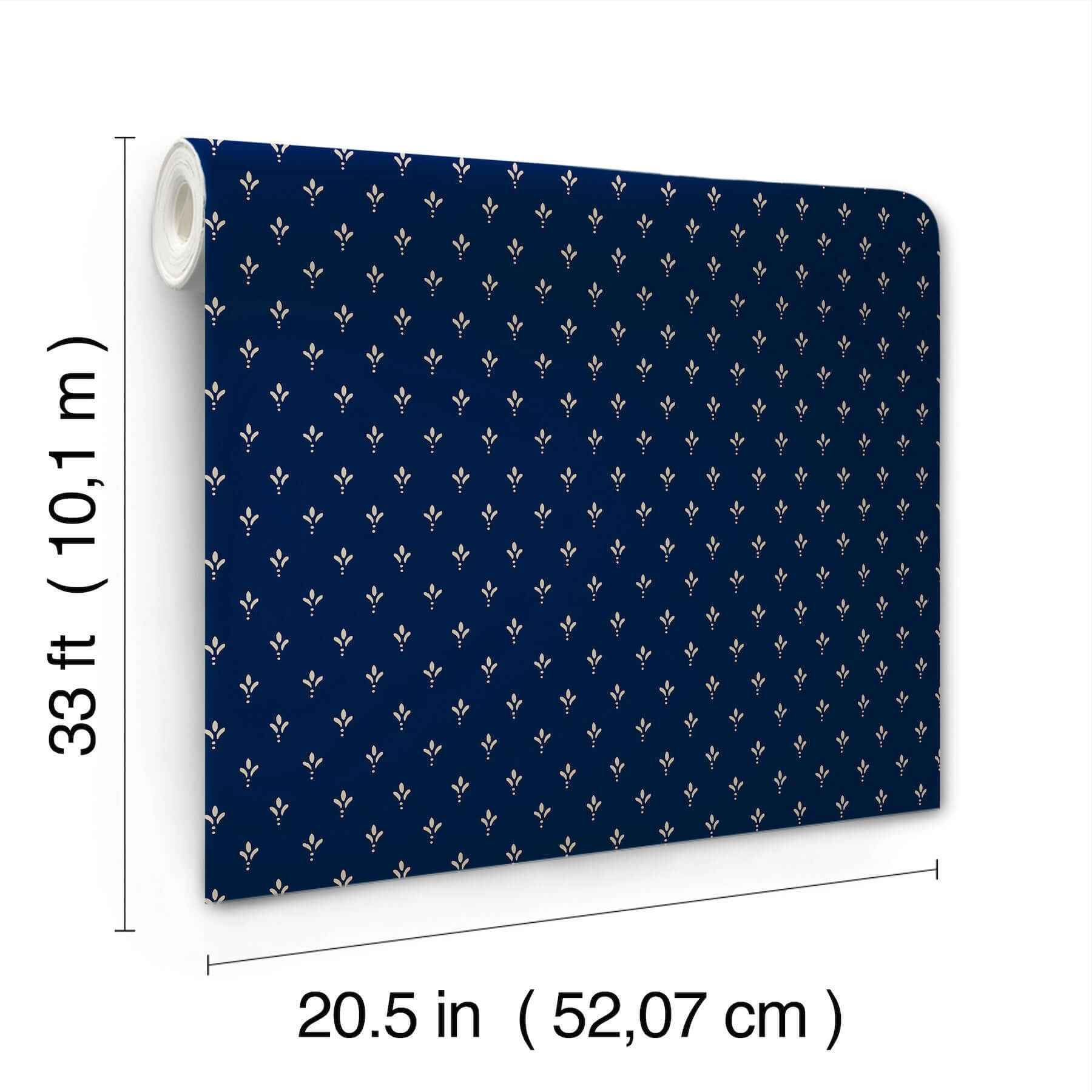 Charm Navy Wallpaper - York Wallcoverings - MF4776 - York Wallcoverings Wallpaper