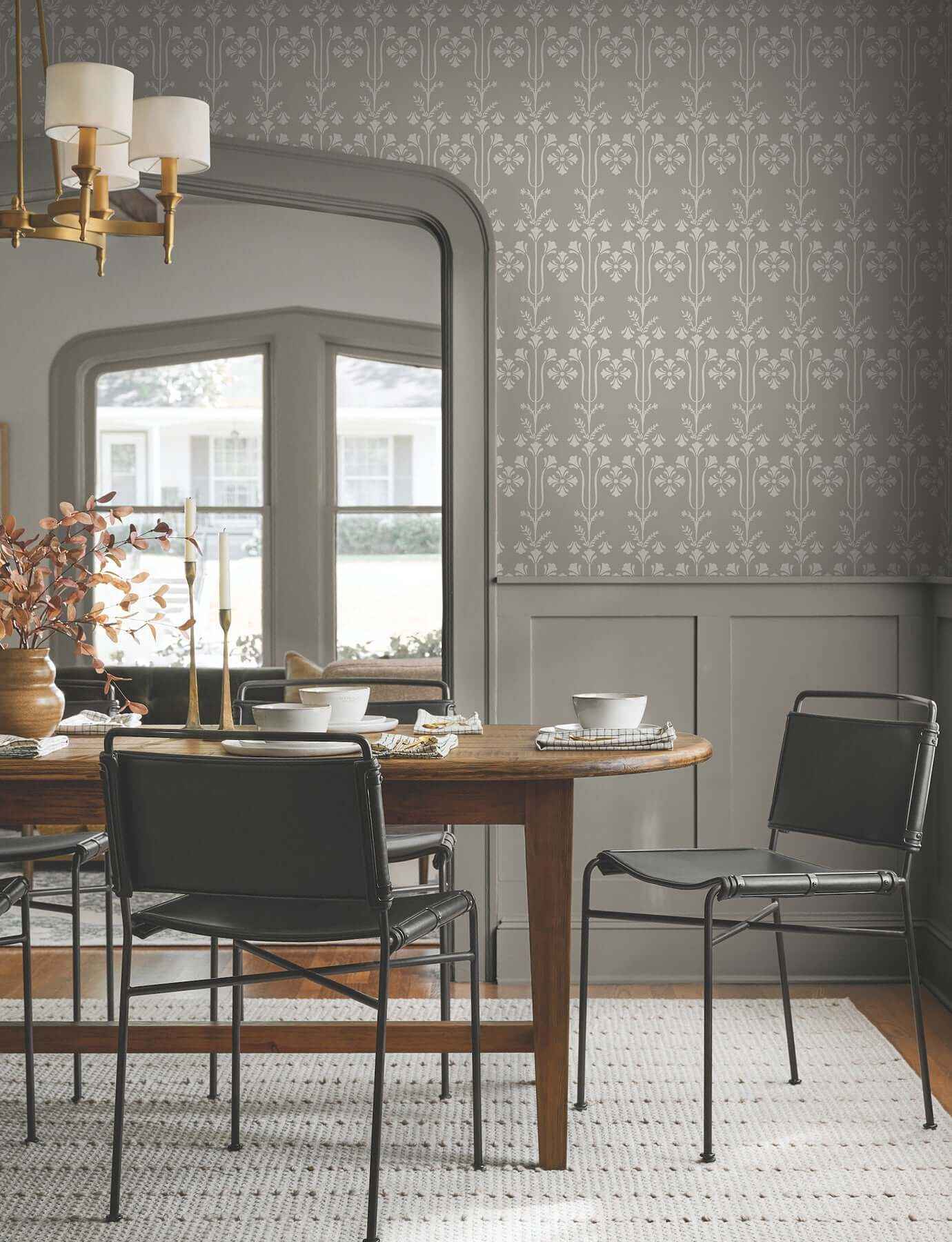 Lydia Taupe Wallpaper - York Wallcoverings - MF4805 - York Wallcoverings Wallpaper