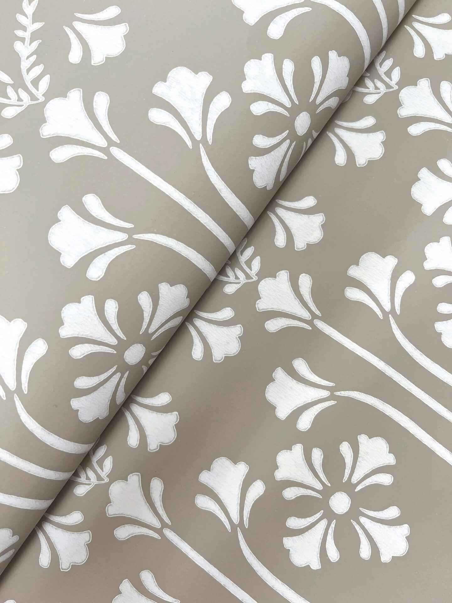 Lydia Taupe Wallpaper - York Wallcoverings - MF4805 - York Wallcoverings Wallpaper