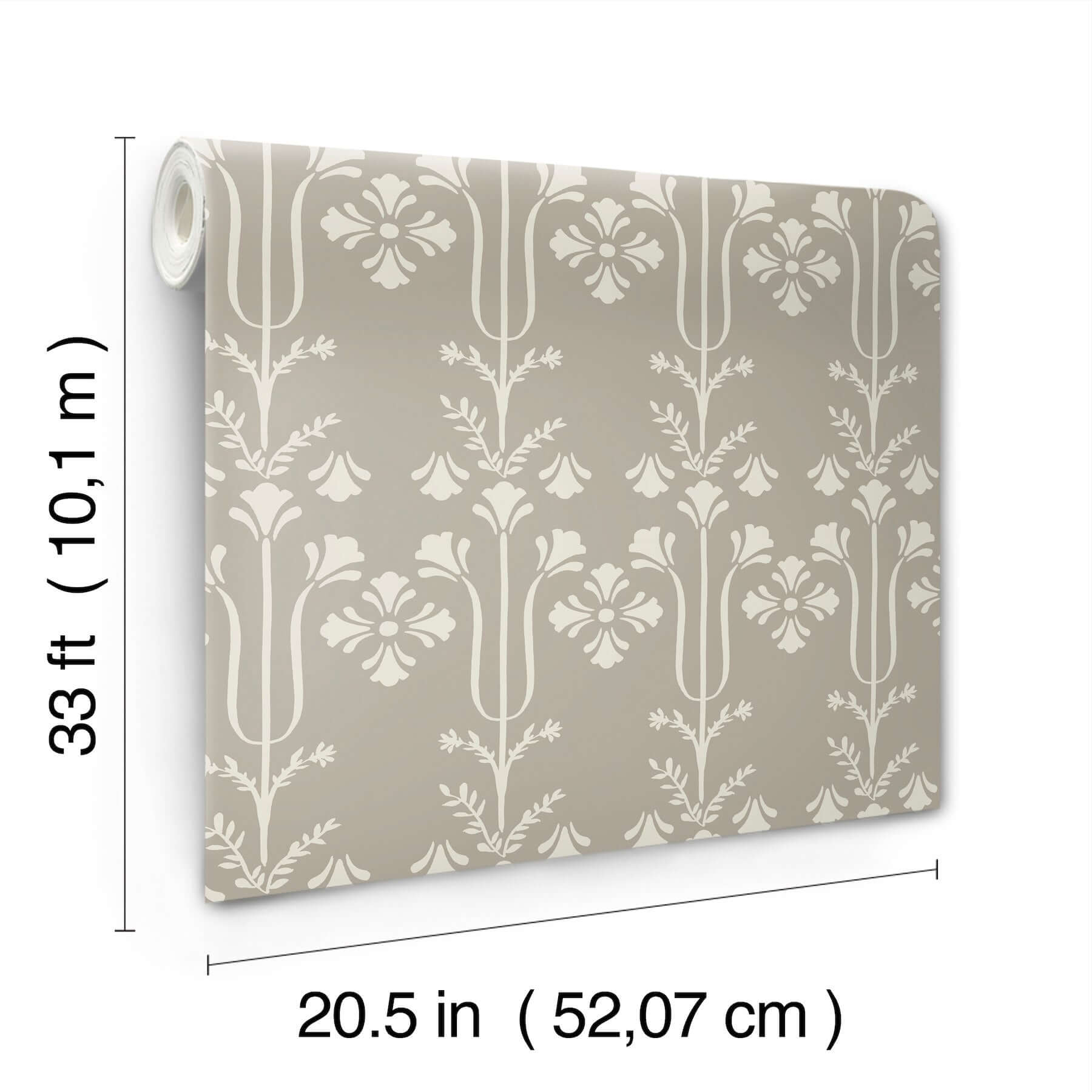 lydia-taupe-wallpaper-york-wallcoverings-mf4805 - York Wallcoverings Wallpaper
