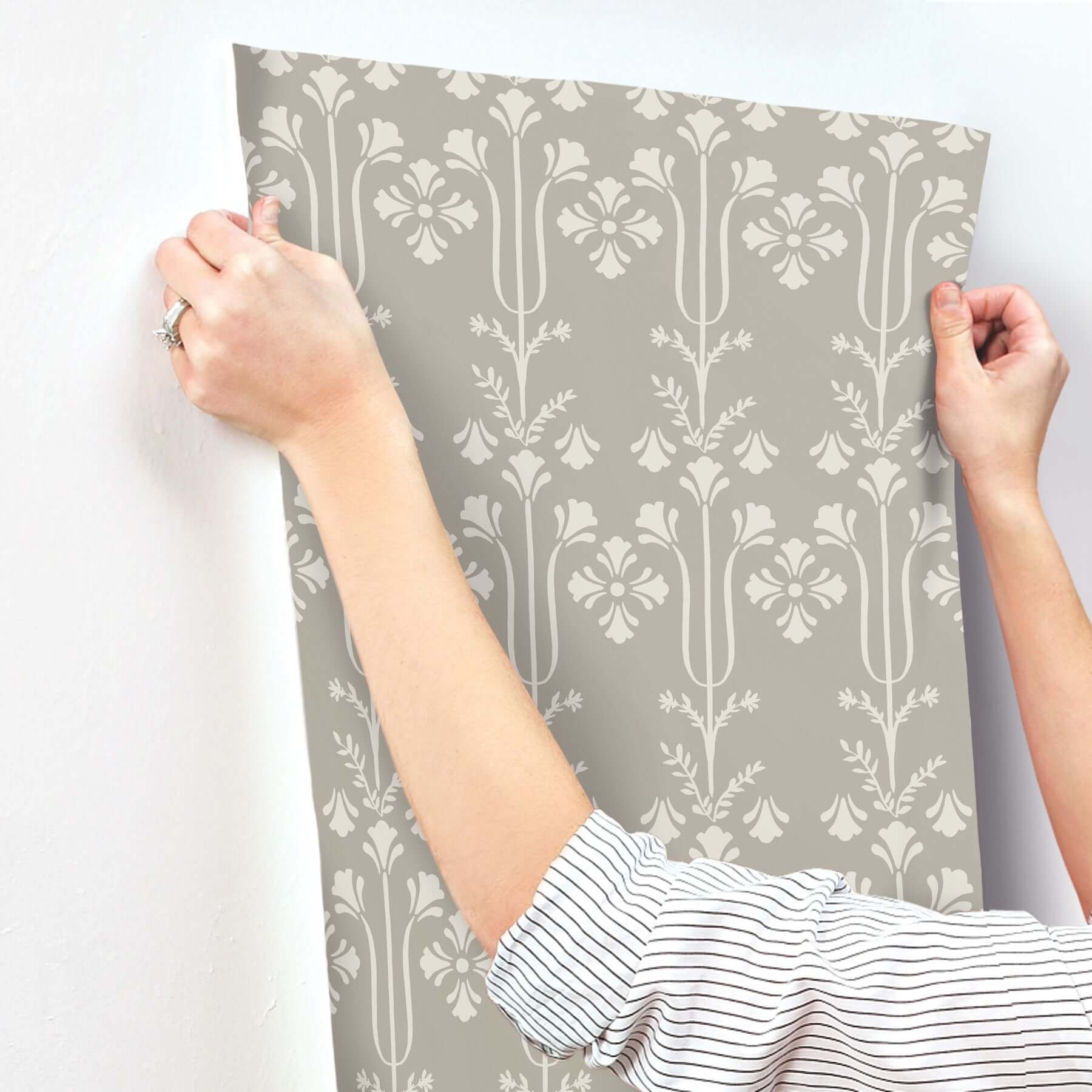lydia-taupe-wallpaper-york-wallcoverings-mf4805 - York Wallcoverings Wallpaper