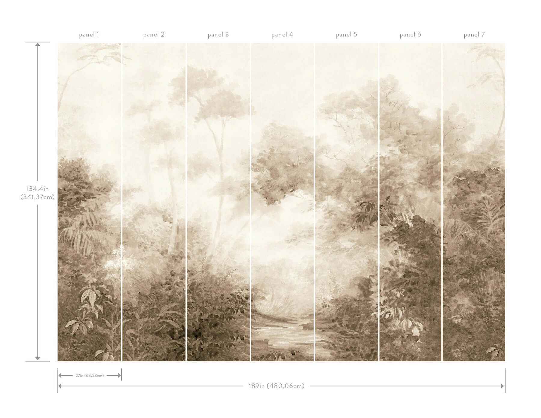Woodlands Sepia Wall Mural - York Wallcoverings - MF4807M - York Wallcoverings Wall Murals