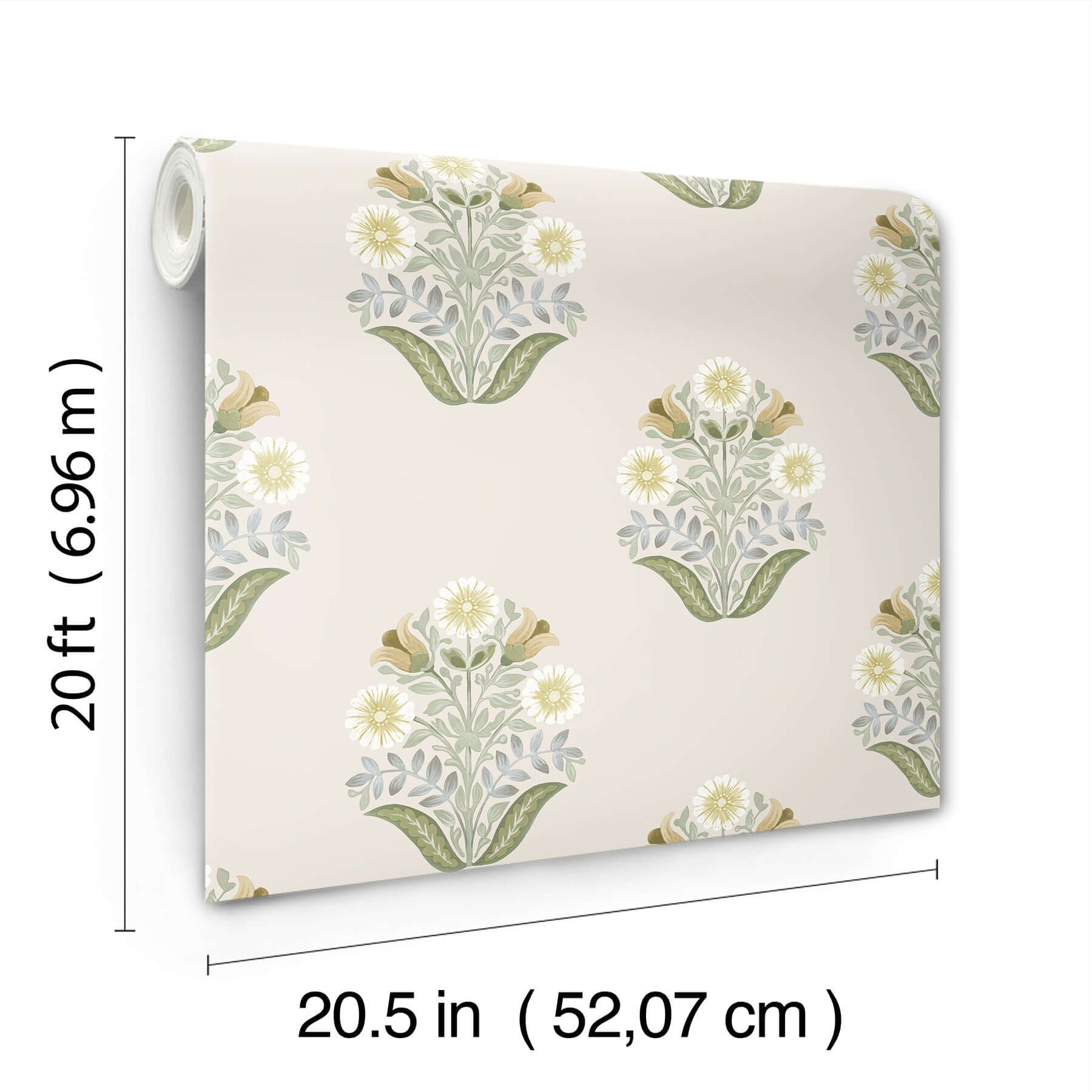 sophie-sage-floral-medallion-peel-stick-wallpaper-york-wallcoverings-psw1575rl - York Wallcoverings Wallpaper
