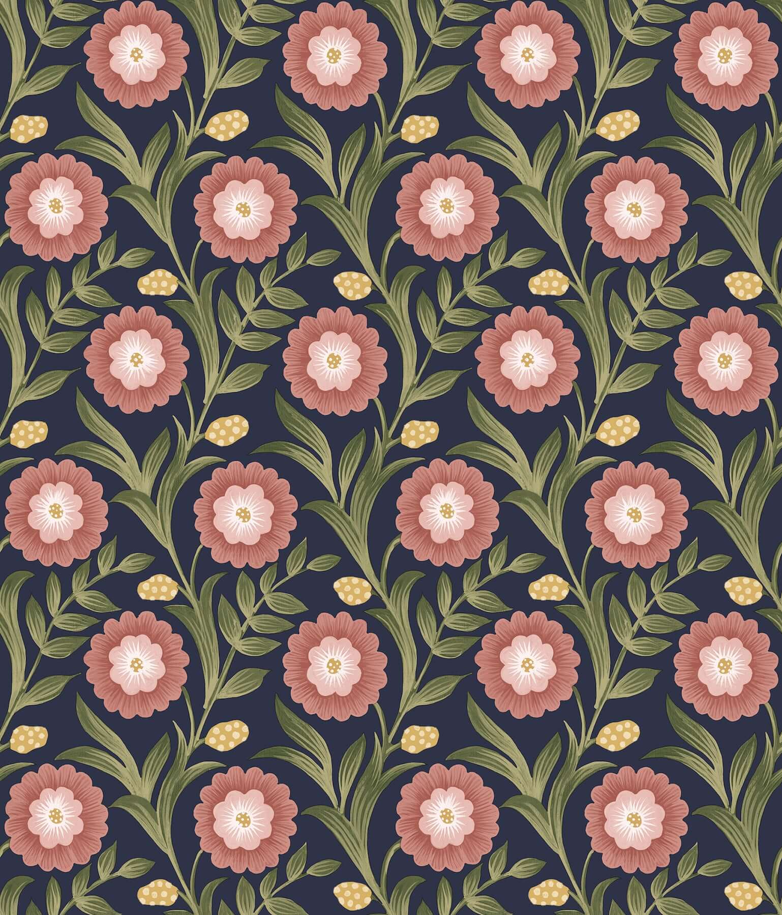 lillian-blue-floral-vine-peel-stick-wallpaper-york-wallcoverings-psw1580rl - York Wallpaper Wallpaper