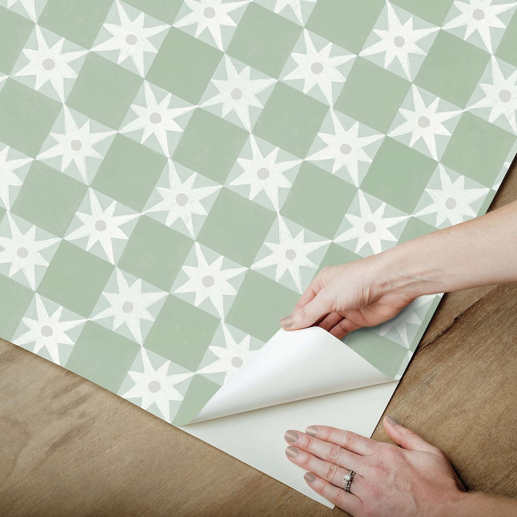 stardust-green-checkerboard-peel-stick-wallpaper-york-wallcoverings-psw1587rl - York Wallcoverings Wallpaper
