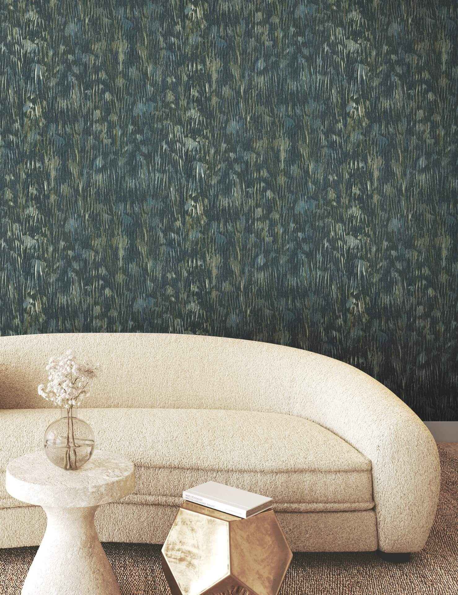 Gilded Plume Teal Wallpaper - York Wallcoverings - FM1001 - York Wallcoverings Wallpaper