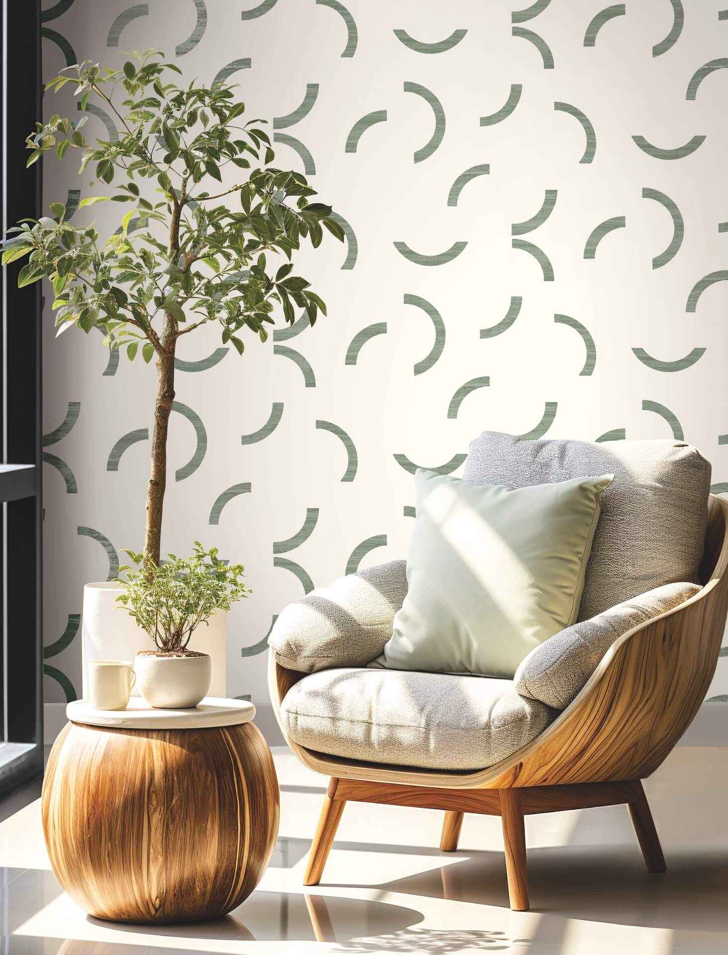 Lunula Green Wallpaper - York Wallcoverings - FM1021