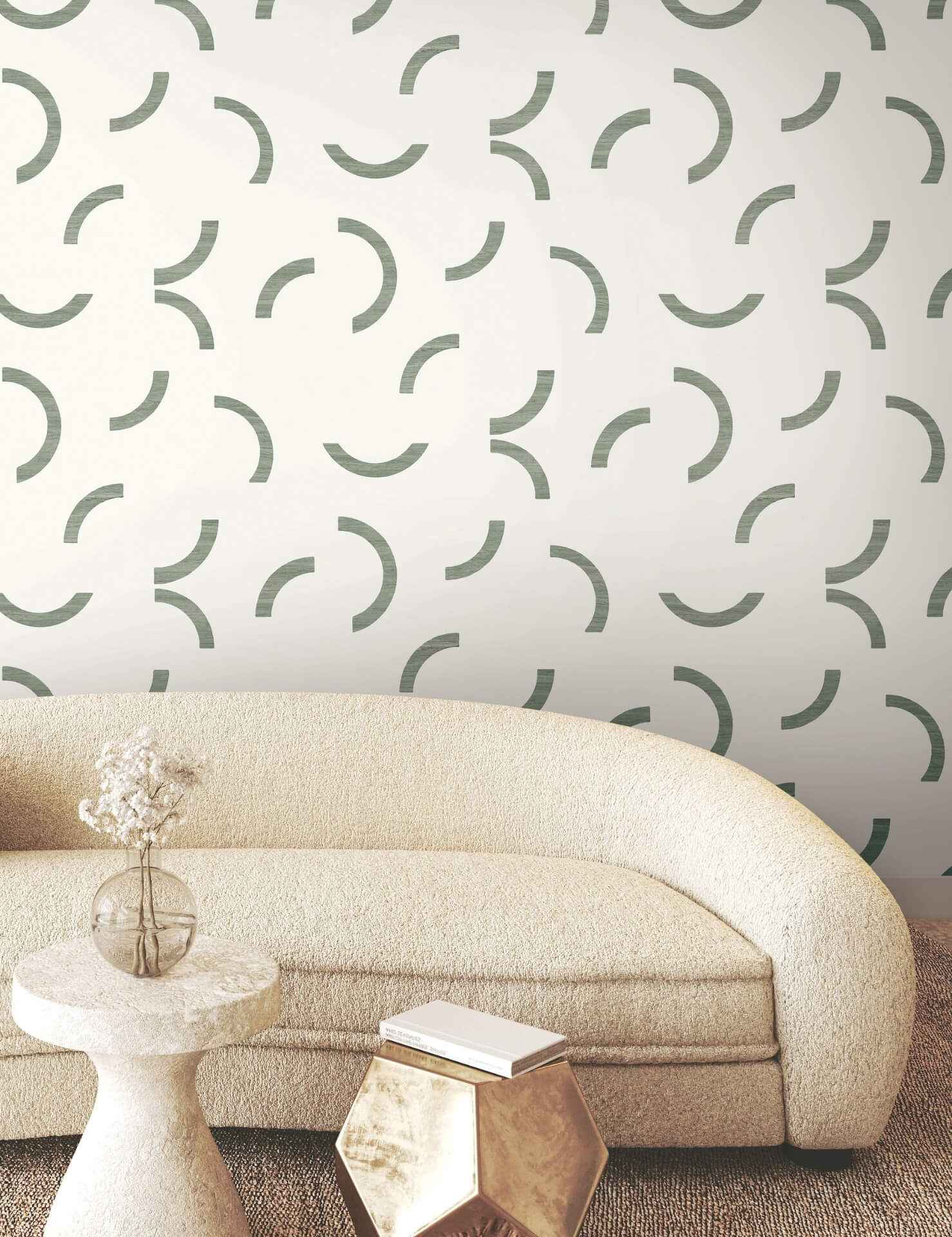 Lunula Green Wallpaper - York Wallcoverings - FM1021 - York Wallcoverings Wallpaper