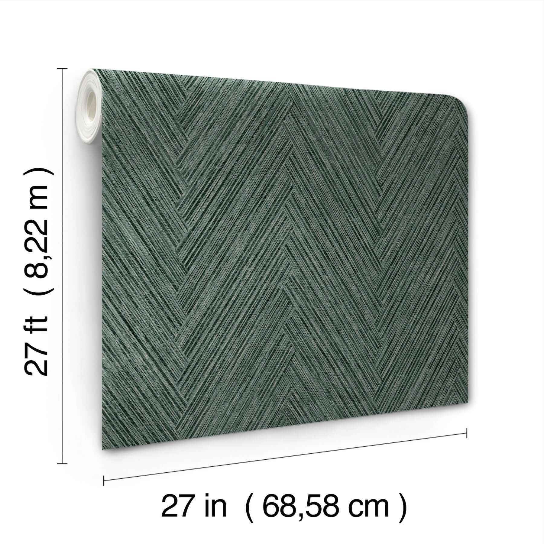 Thatched Chevron Bottle Green Wallpaper - York Wallcoverings - FM1054 - York Wallcoverings Wallpaper