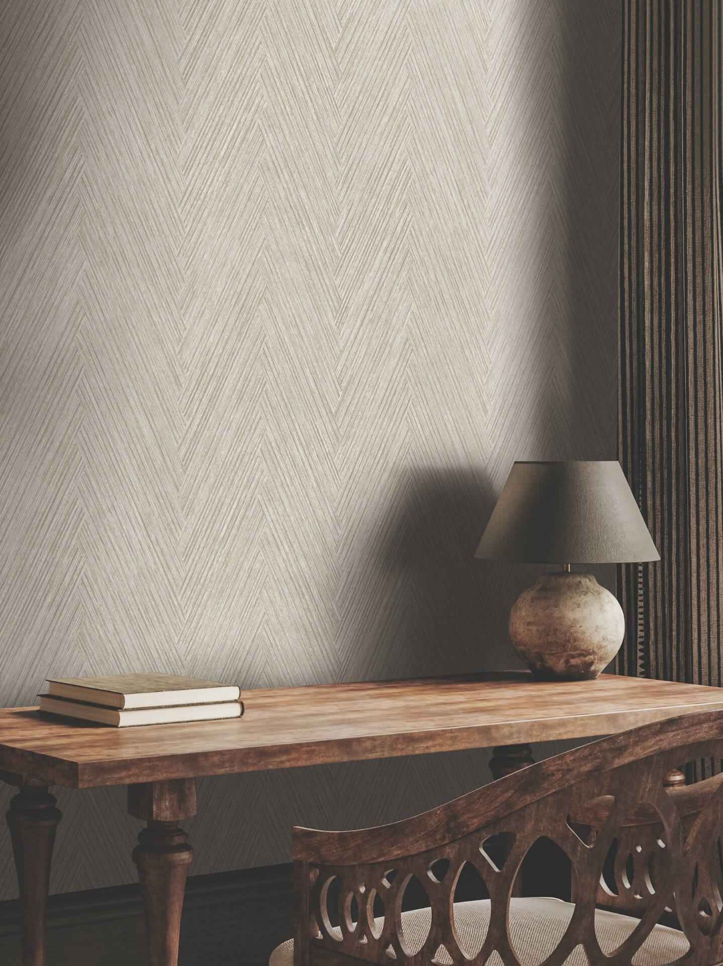 Thatched Chevron Linen Wallpaper - York Wallcoverings - FM1056 - York Wallcoverings Wallpaper