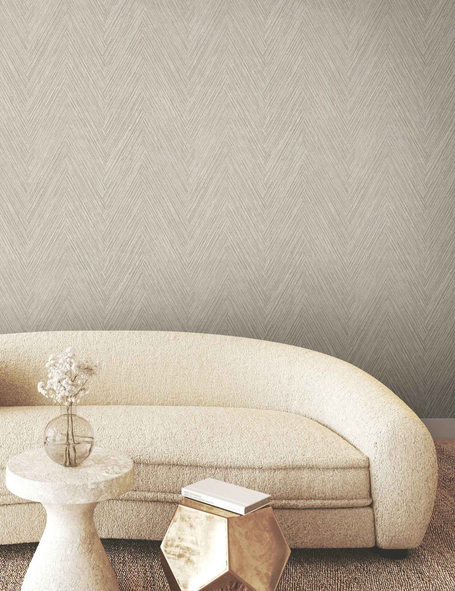 Thatched Chevron Linen Wallpaper - York Wallcoverings - FM1056 - York Wallcoverings Wallpaper