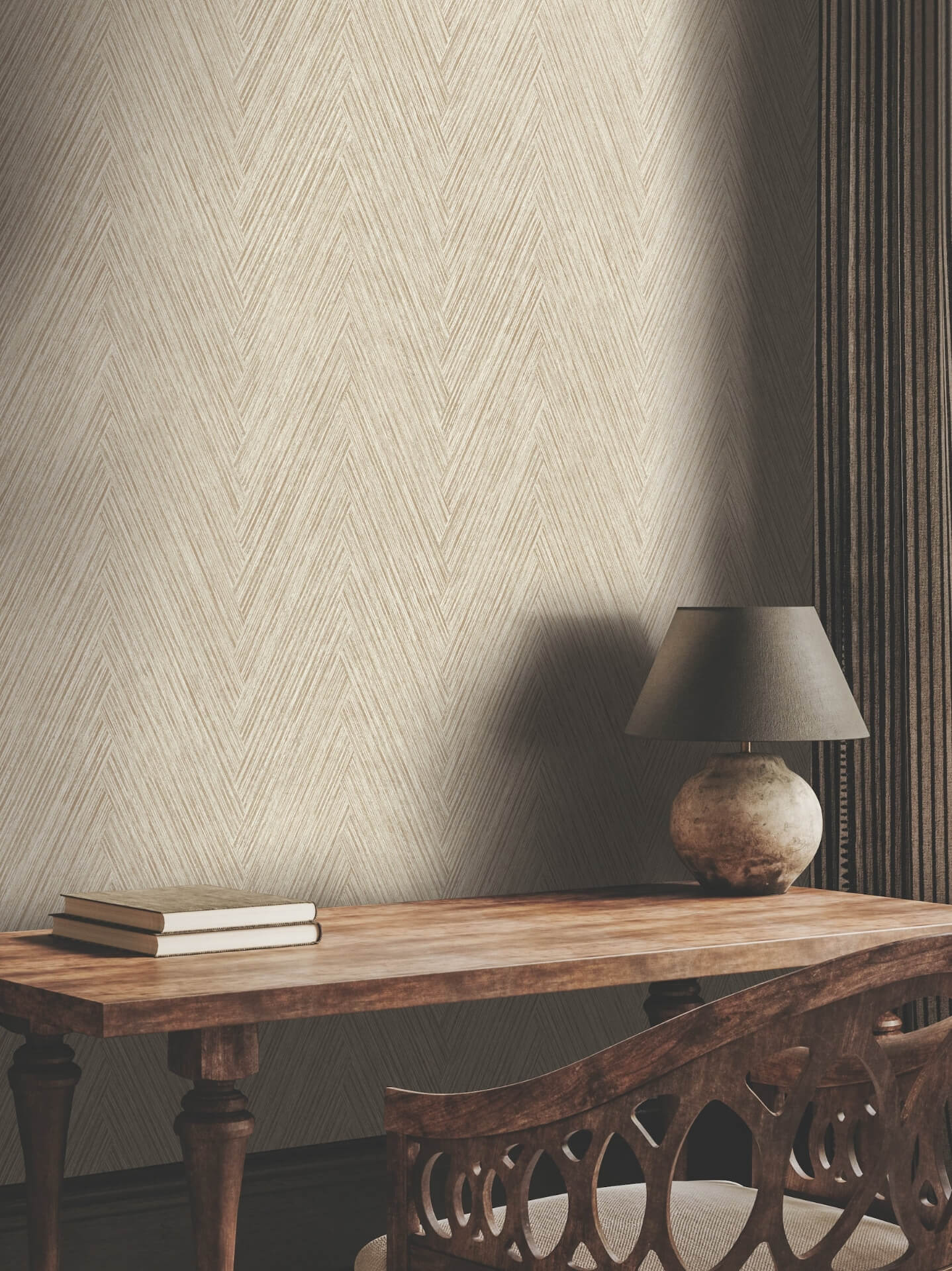 thatched-chevron-terracotta-wallpaper-york-wallcoverings-fm1053 - York Wallpaper Wallpaper