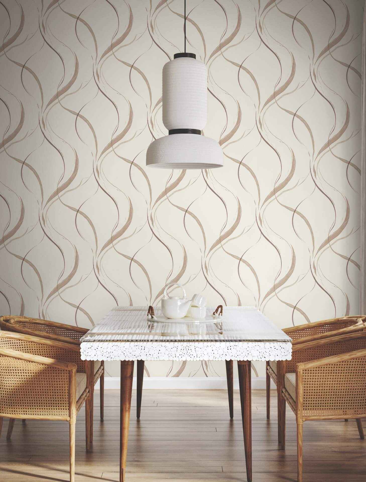 Ink Flow Baked Clay Wallpaper - York Wallcoverings - FM1091