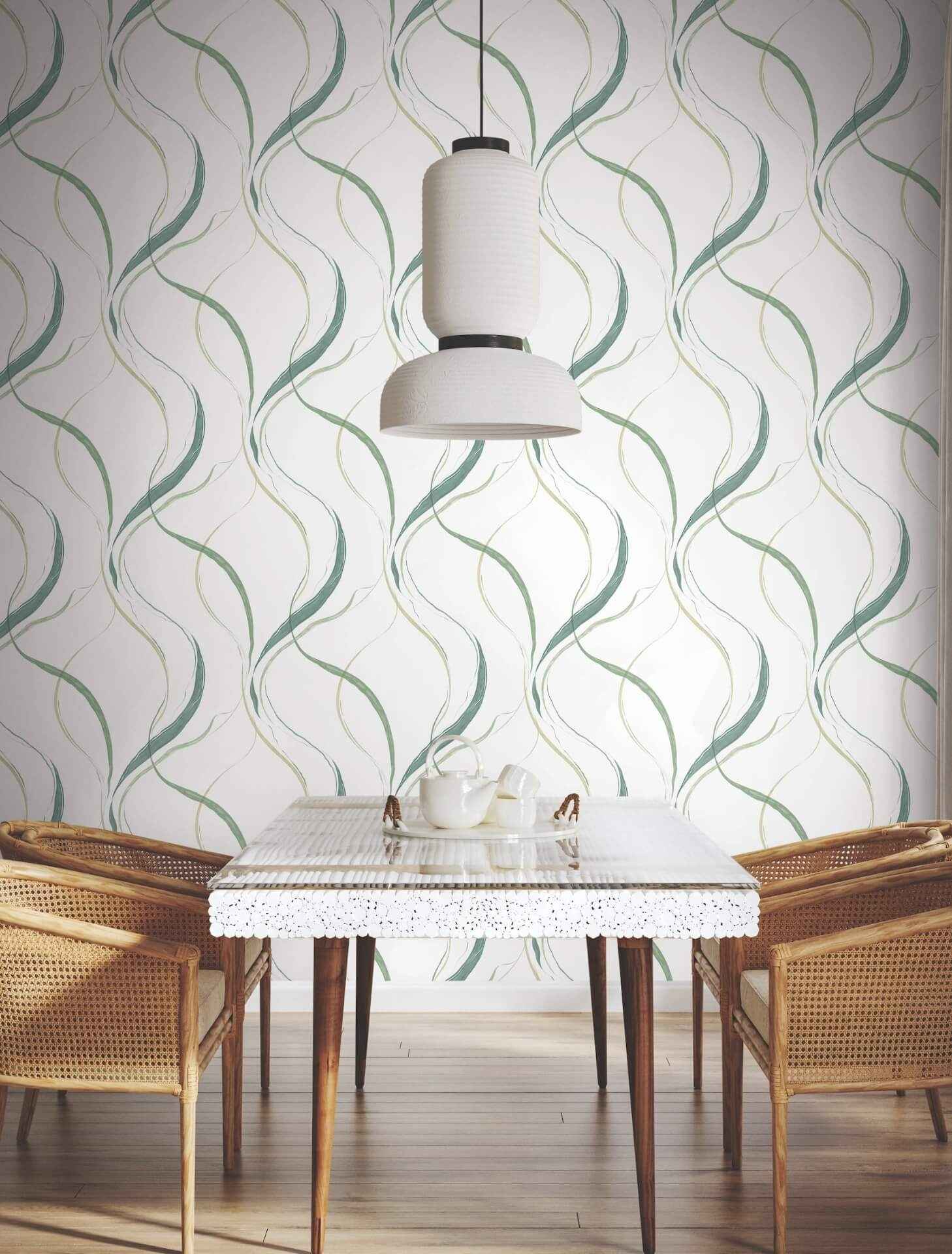Ink Flow Green Wallpaper - York Wallcoverings - FM1095 - York Wallcoverings Wallpaper