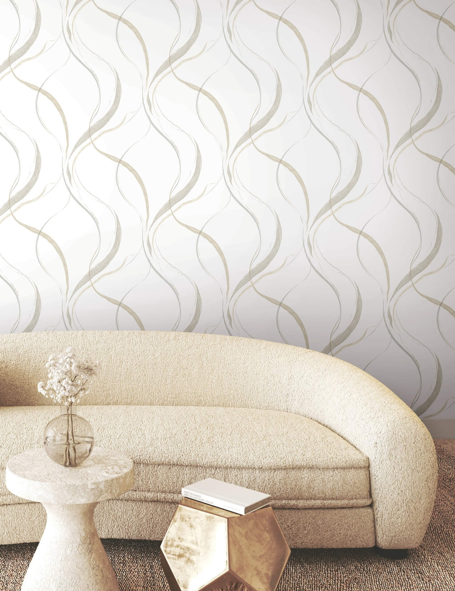 ink-flow-neutral-wallpaper-york-wallcoverings-fm1093 - York Wallpaper Wallpaper