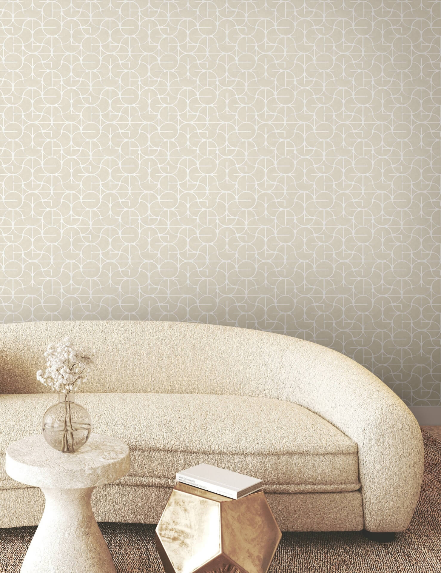 looking-glass-beige-wallpaper-york-wallcoverings-fm1103 - York Wallpaper Wallpaper