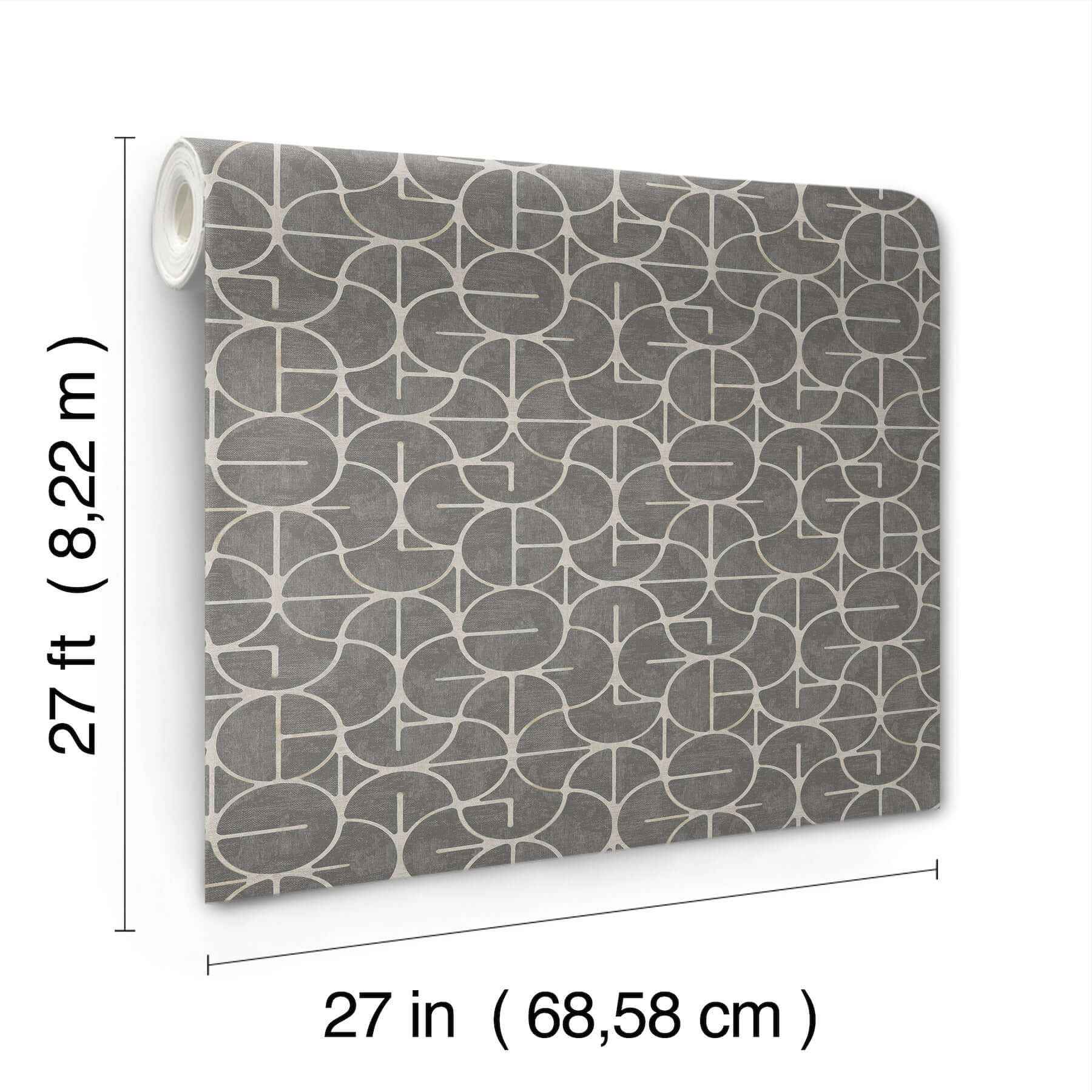Looking Glass Charcoal Wallpaper - York Wallcoverings - FM1104 - York Wallcoverings Wallpaper