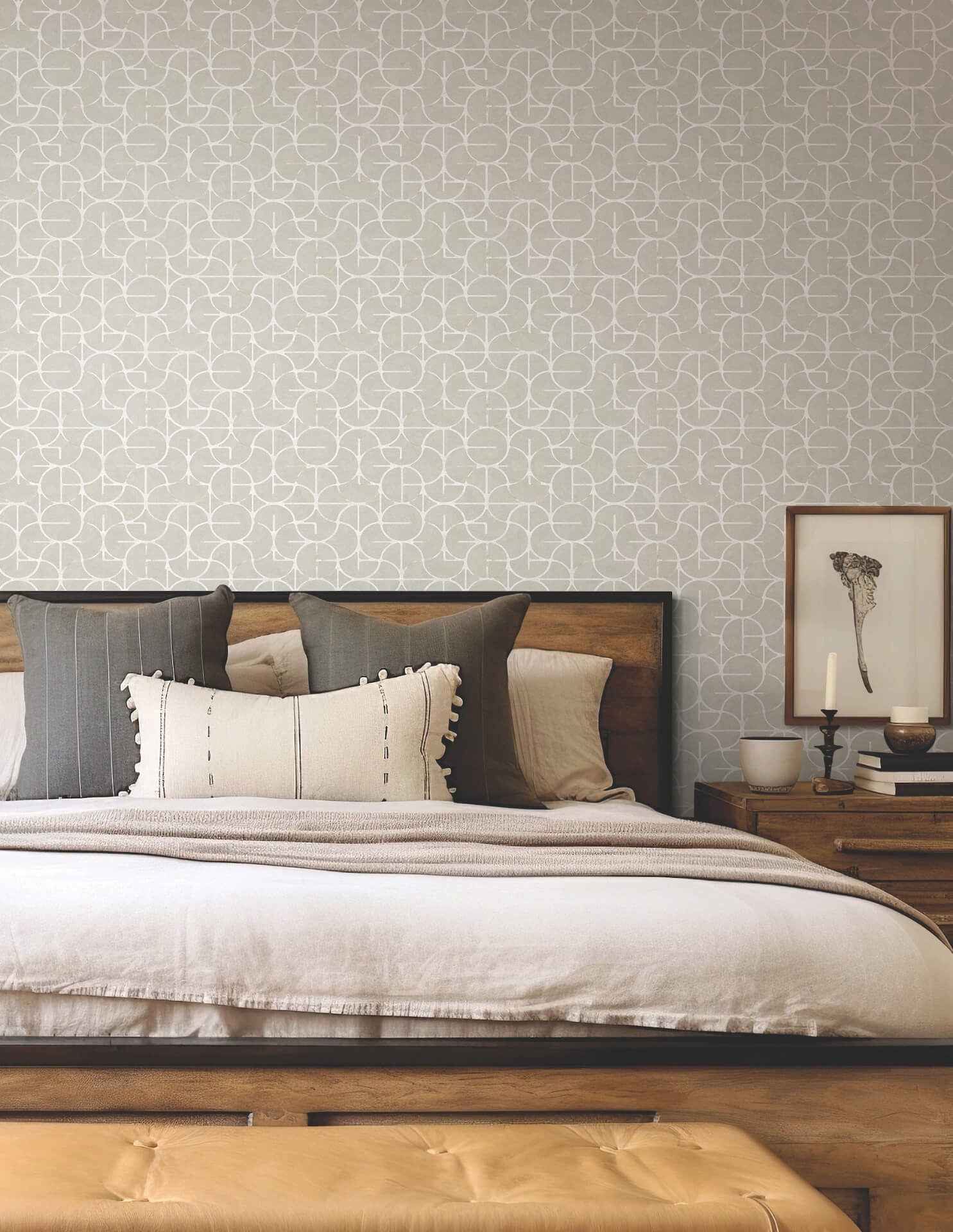 Looking Glass Grey & Silver Wallpaper - York Wallcoverings - FM1102 - York Wallcoverings Wallpaper