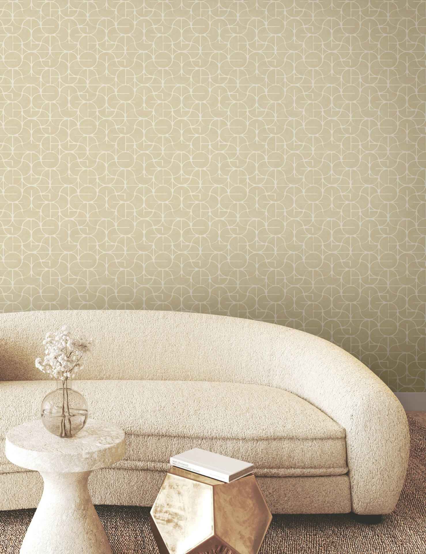 Looking Glass Straw Wallpaper - York Wallcoverings - FM1101 - York Wallcoverings Wallpaper