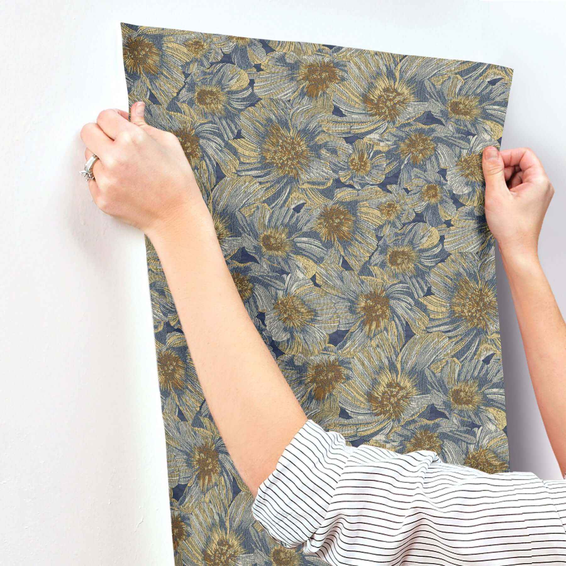 Anemoni Blue Wallpaper - York Wallcoverings - MI10501 - York Wallcoverings Wallpaper