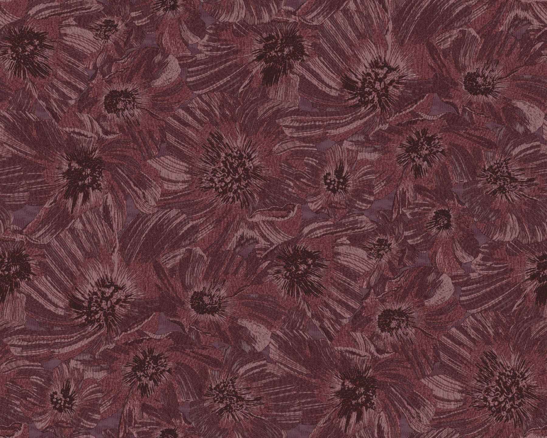 Anemoni Burgundy Wallpaper - York Wallcoverings - MI10505