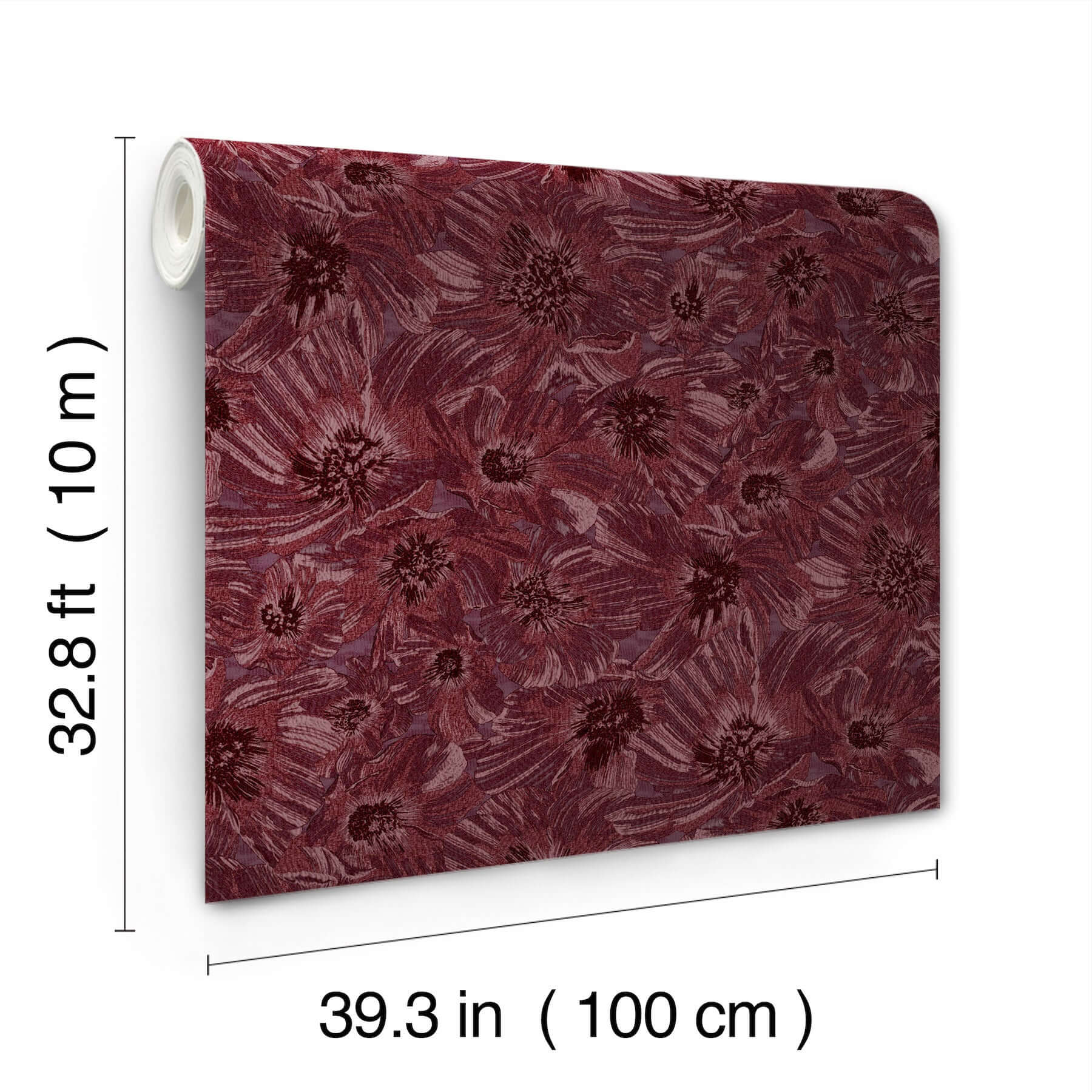 anemoni-burgundy-wallpaper-york-wallcoverings-mi10505 - York Wallpaper Wallpaper