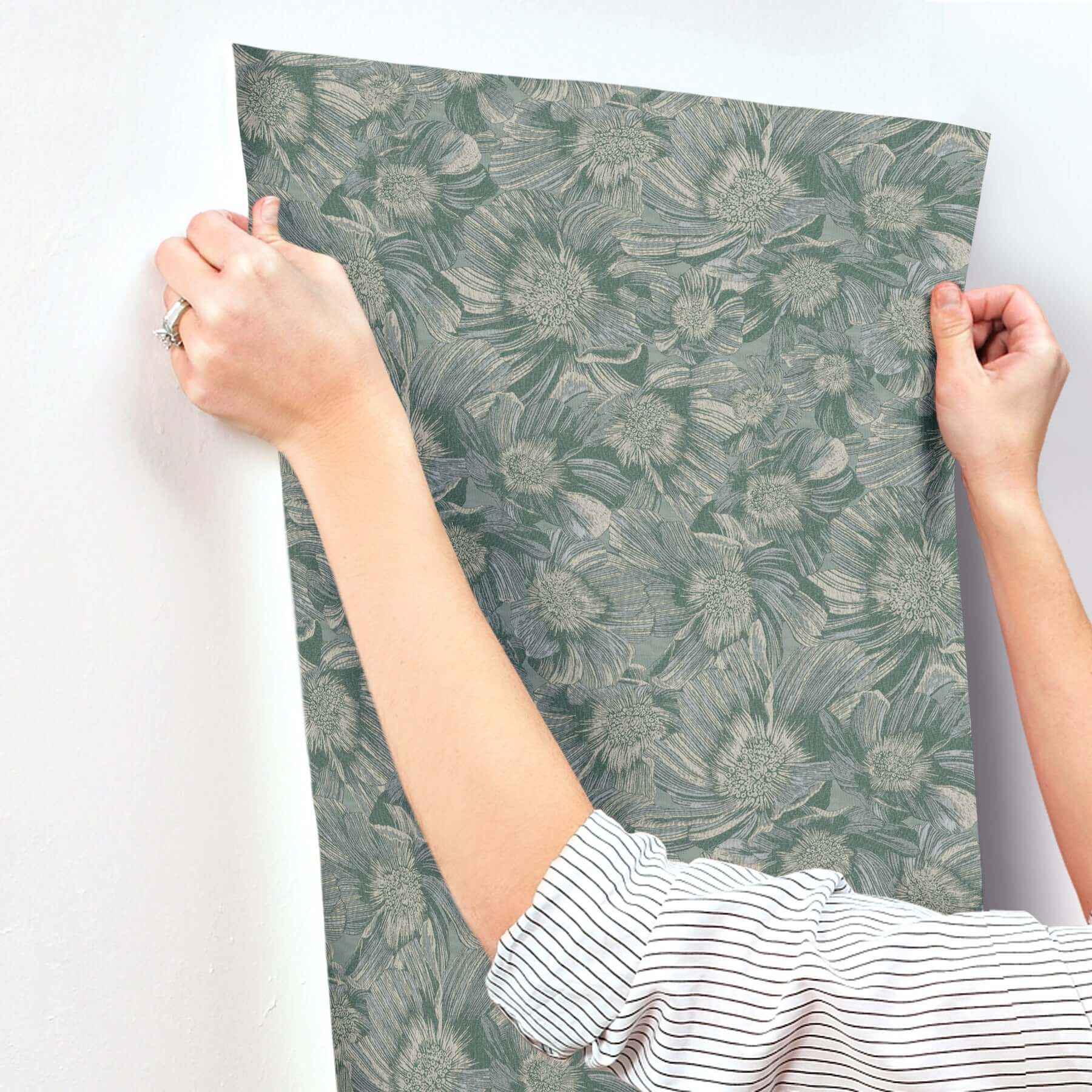 Anemoni Teal Wallpaper - York Wallcoverings - MI10504 - York Wallcoverings Wallpaper